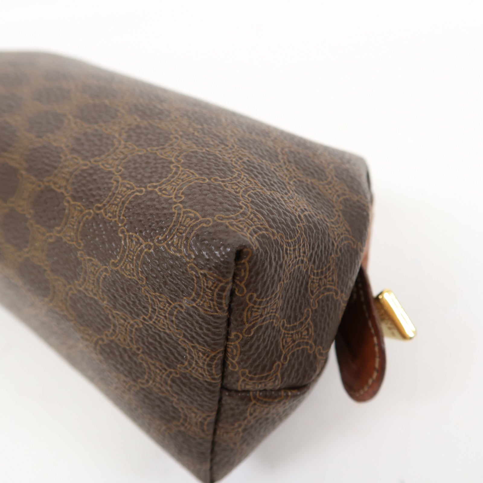 CELINE Macadam Vintage Pouch Bag金扣手拿包啡色