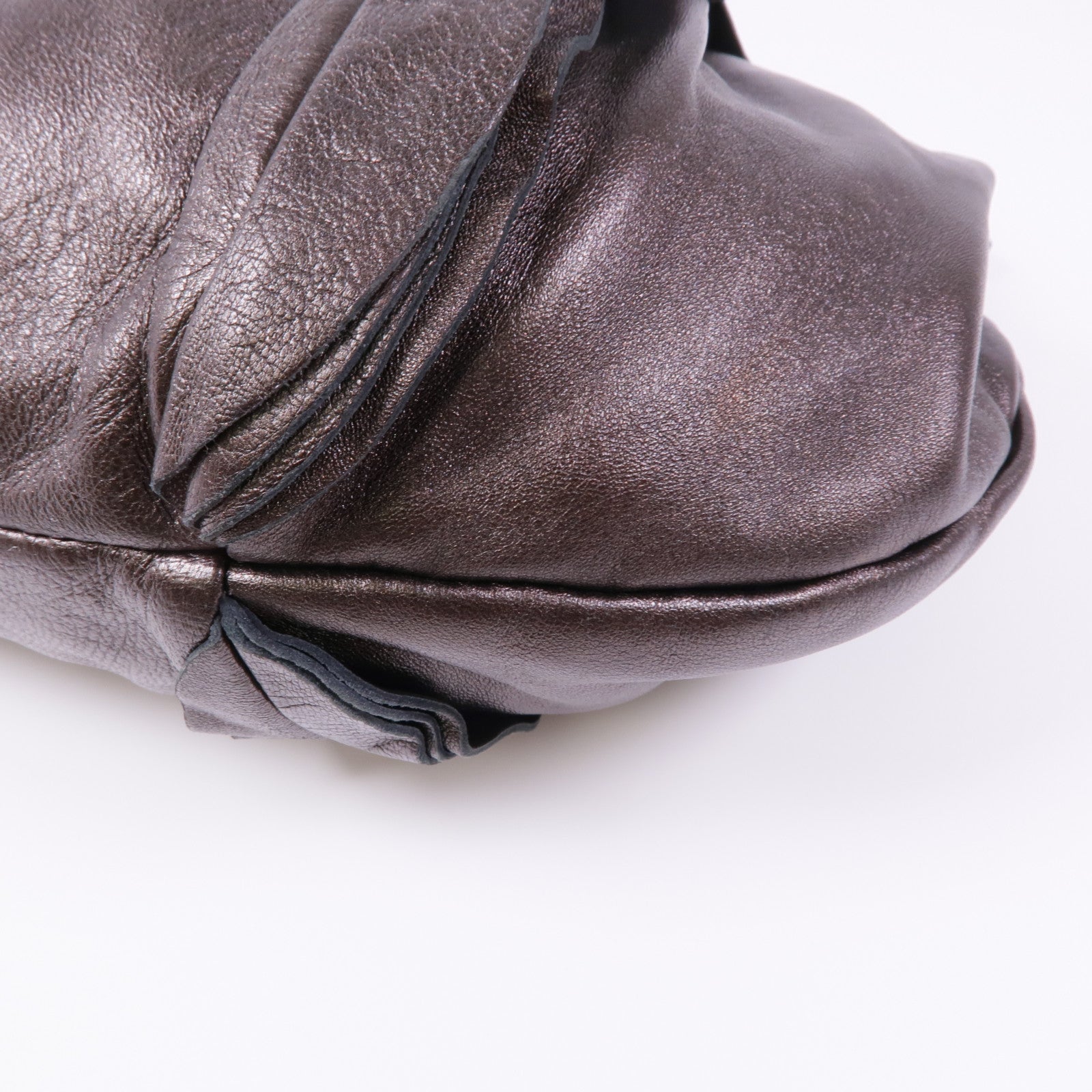 PRADA SHW Shoulder Bag Lambskin Leather Brown