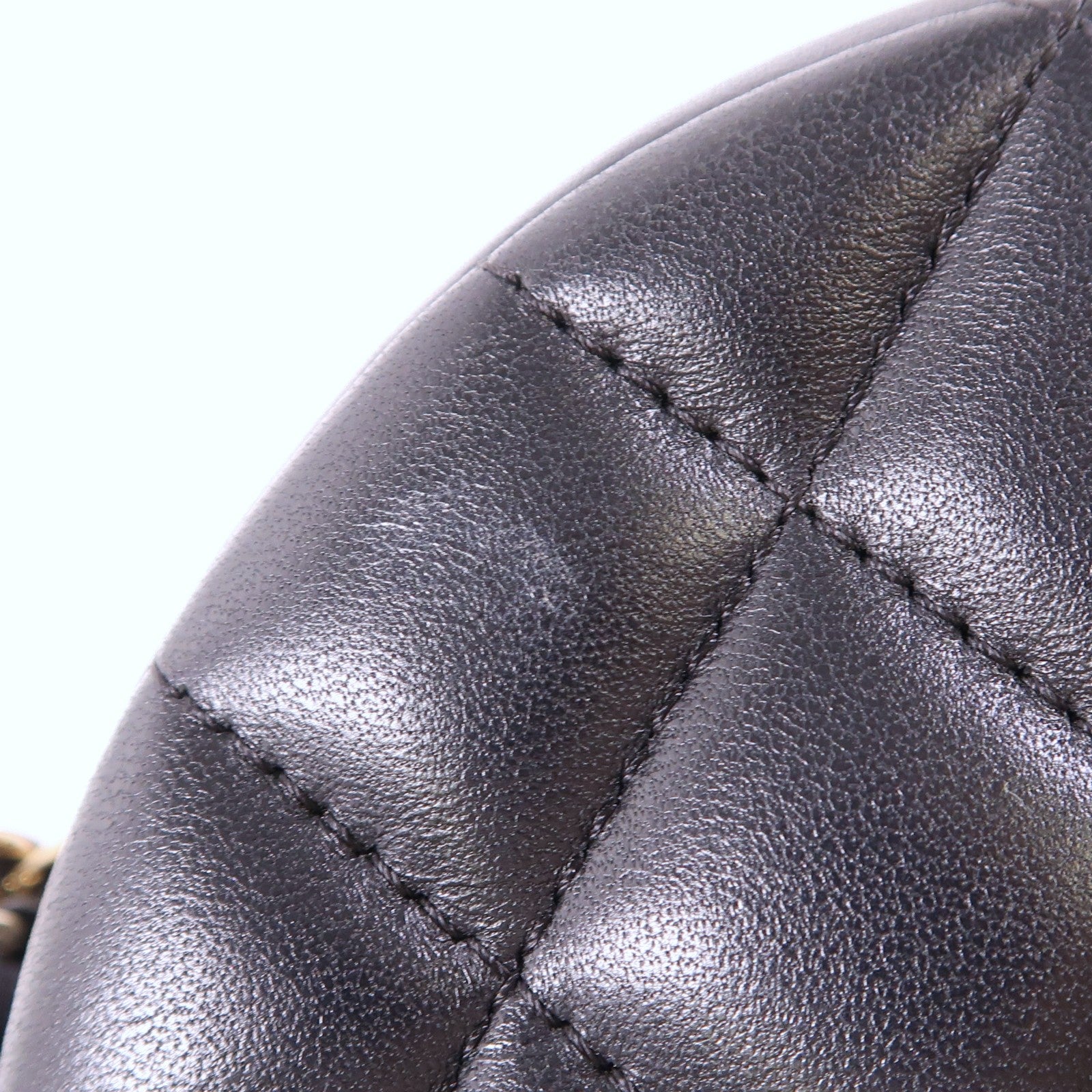 CHANEL CC GHW Chain Shoulder Bag Lambskin Leather Black