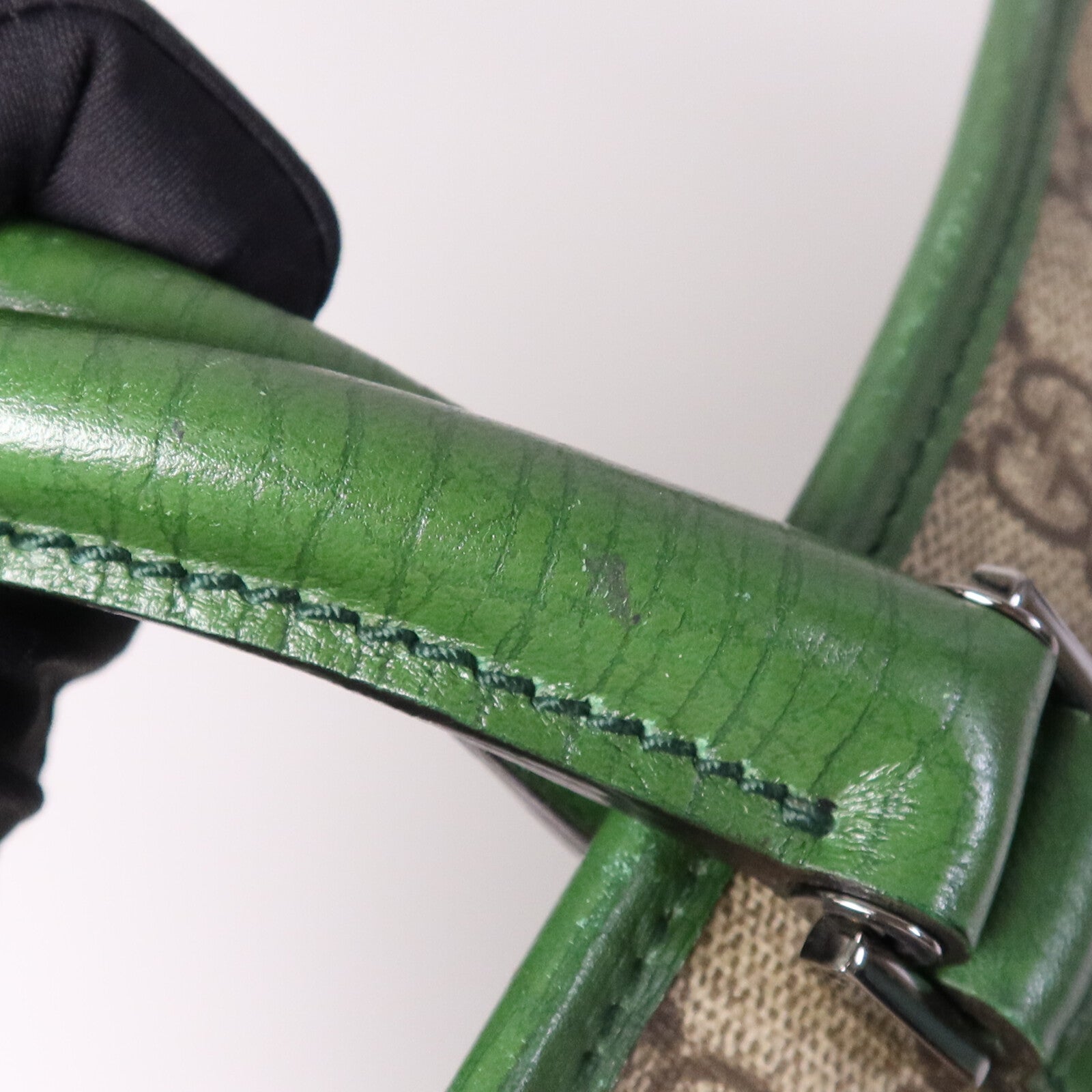 GUCCI GG帆布Tote Bag銀扣手挽袋