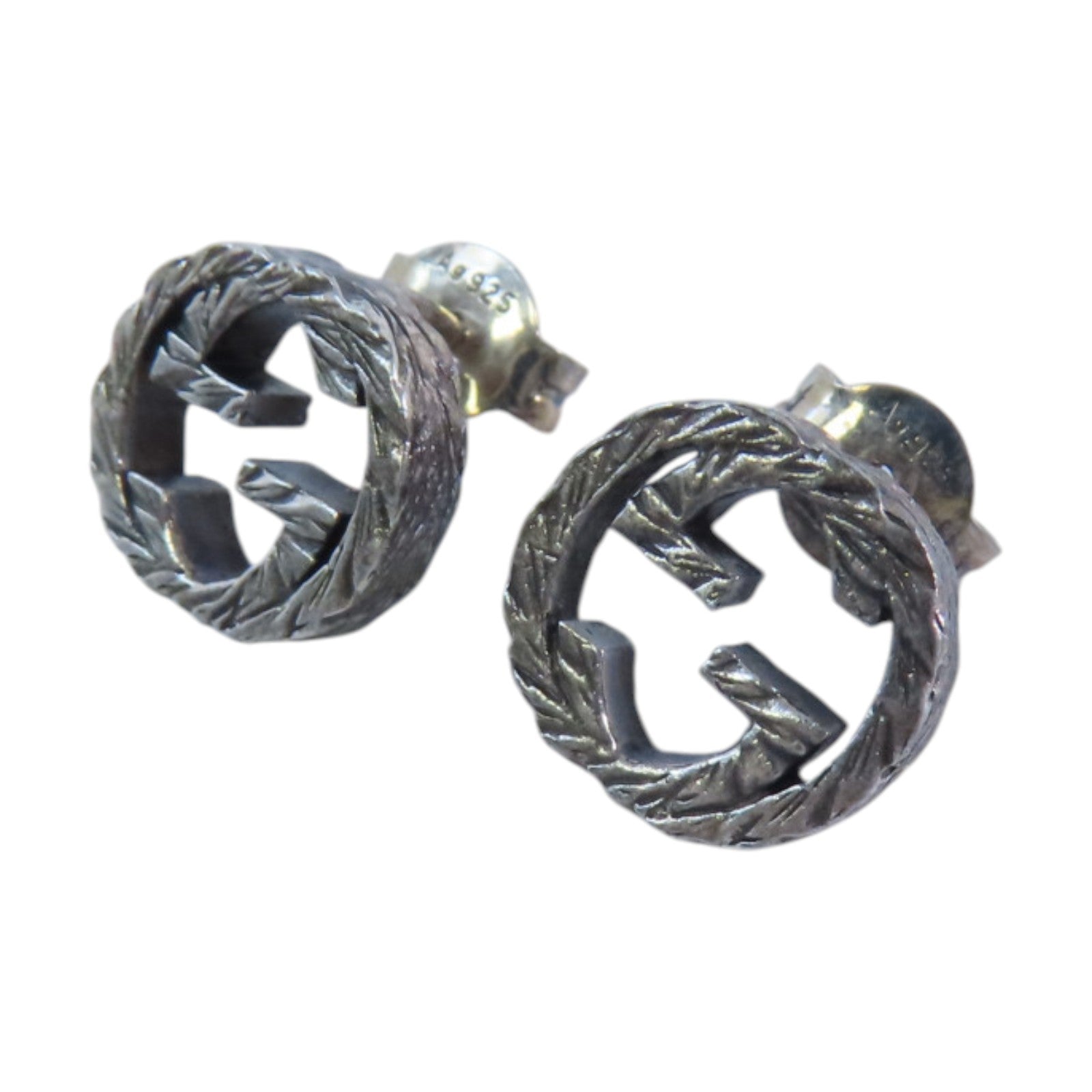 GUCCI GG SHW Doubie G Earring 925 Sterling Silver