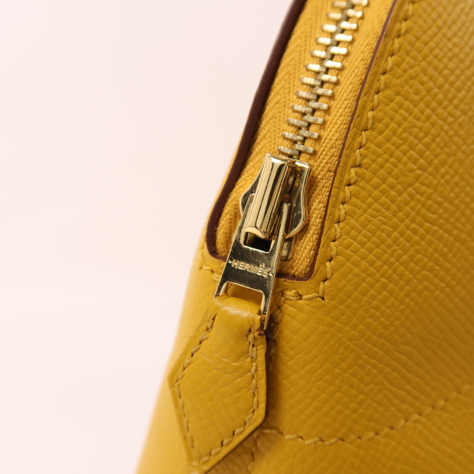 HERMES Epsom皮革Bolide 27手挽肩背兩用袋Jaune Ambre