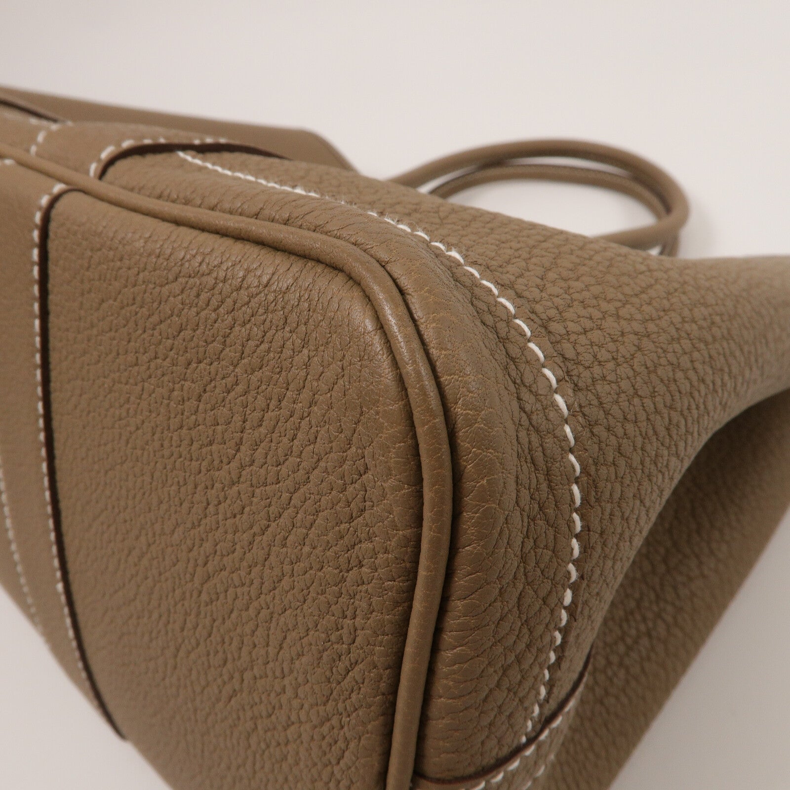 HERMES Negonda皮革Garden Party TPM手挽袋Etoupe