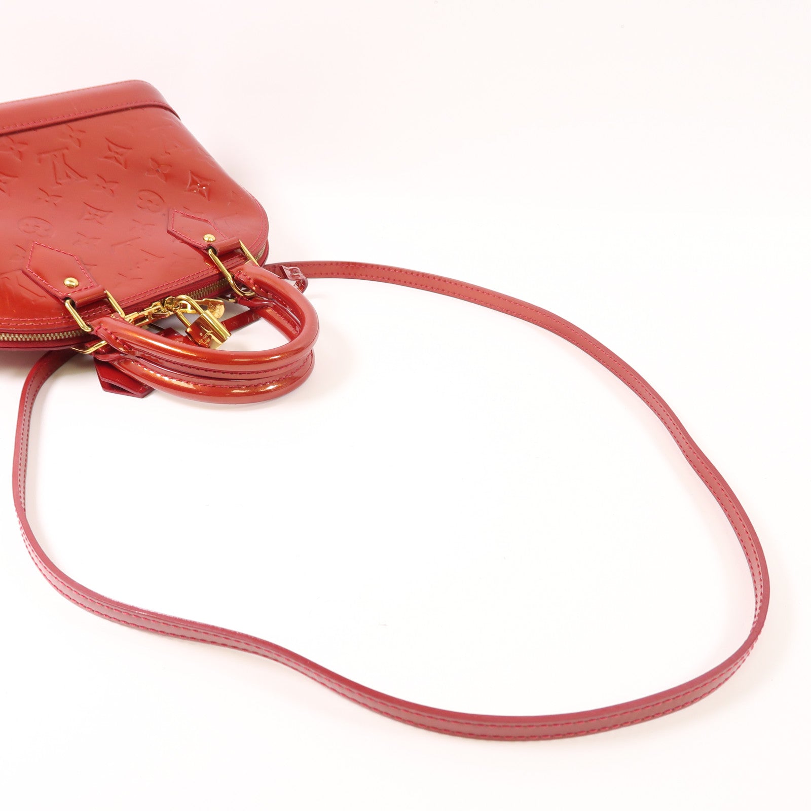 LOUIS VUITTON Monogram Vernis Alma BB金扣手挽肩背兩用袋