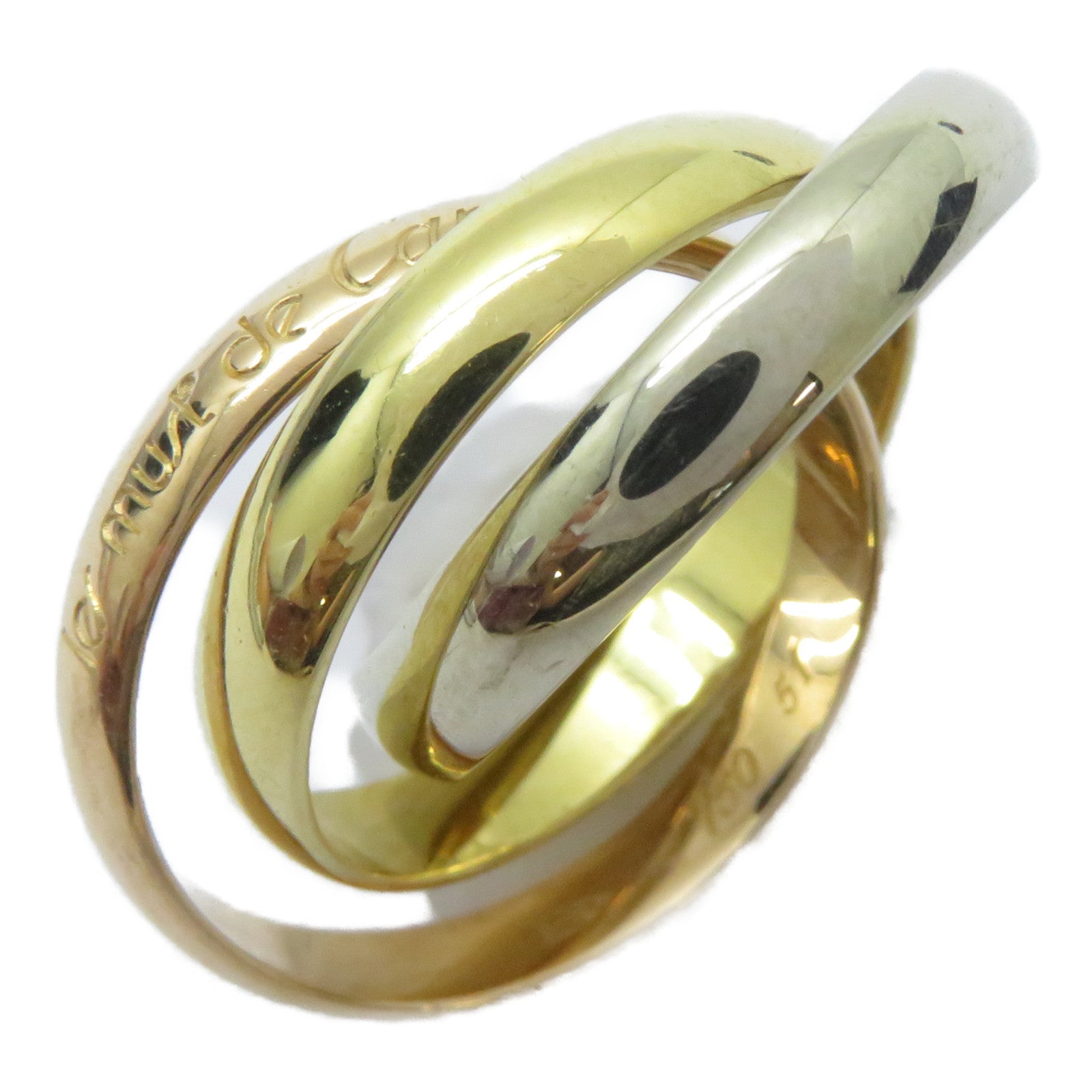 CARTIER 【激減優惠】18K黃金/白金/玫瑰金Trinity戒指Cartier#51/US#6