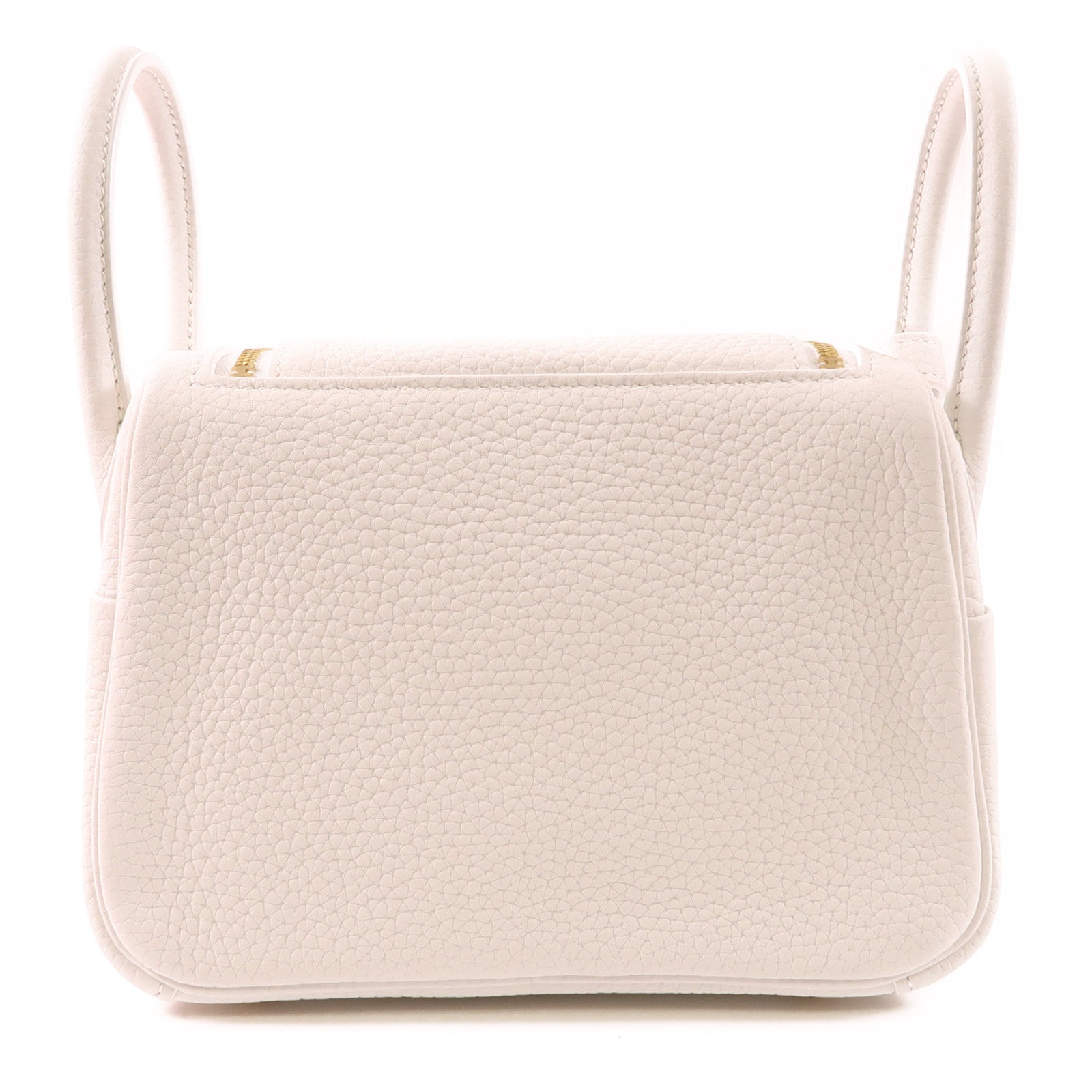 HERMES 【激減優惠】Clemence皮革Mini Lindy金扣手挽肩背兩用袋New White