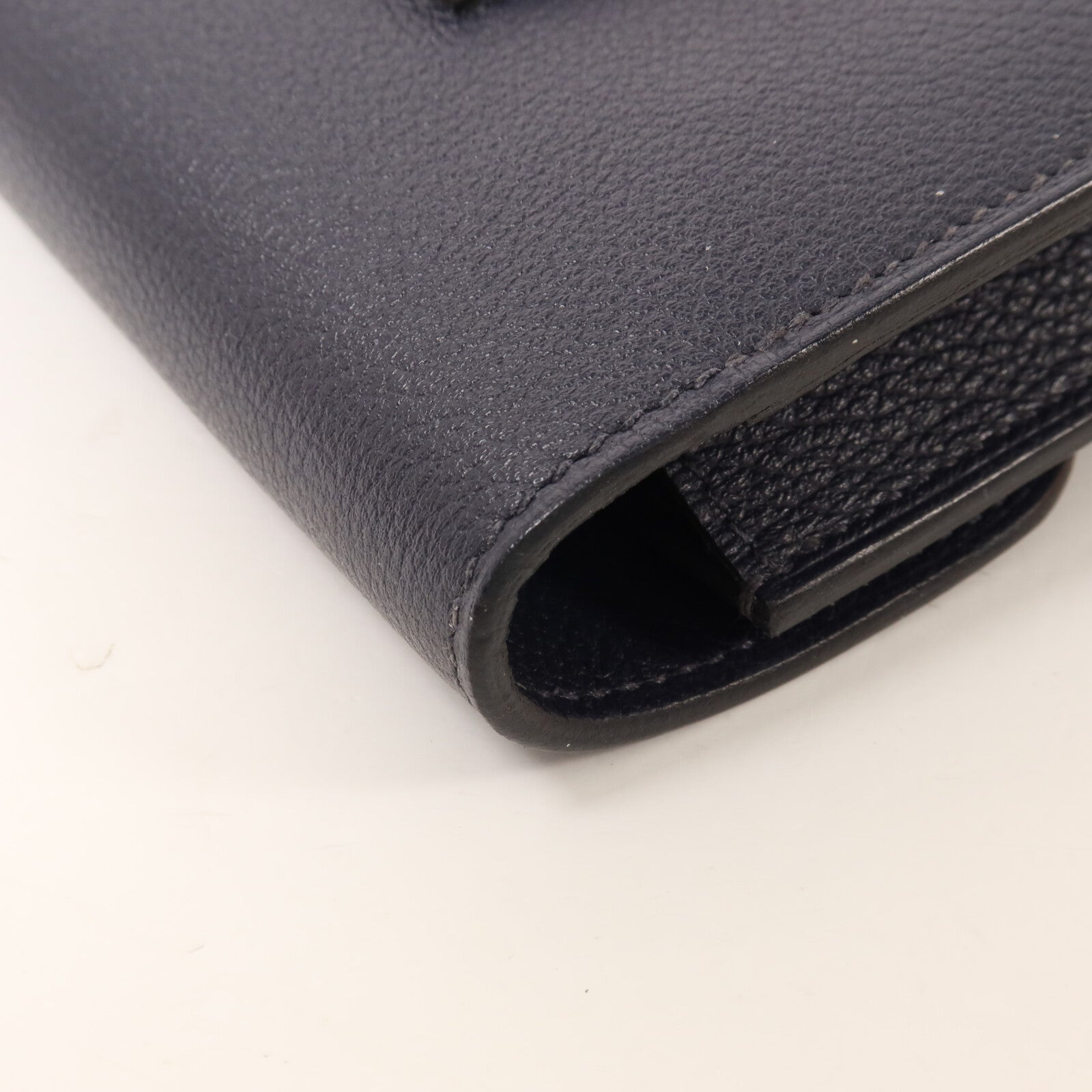 HERMES Evercolor皮革Roulis Slim Wallet錢包Bleu Nuit