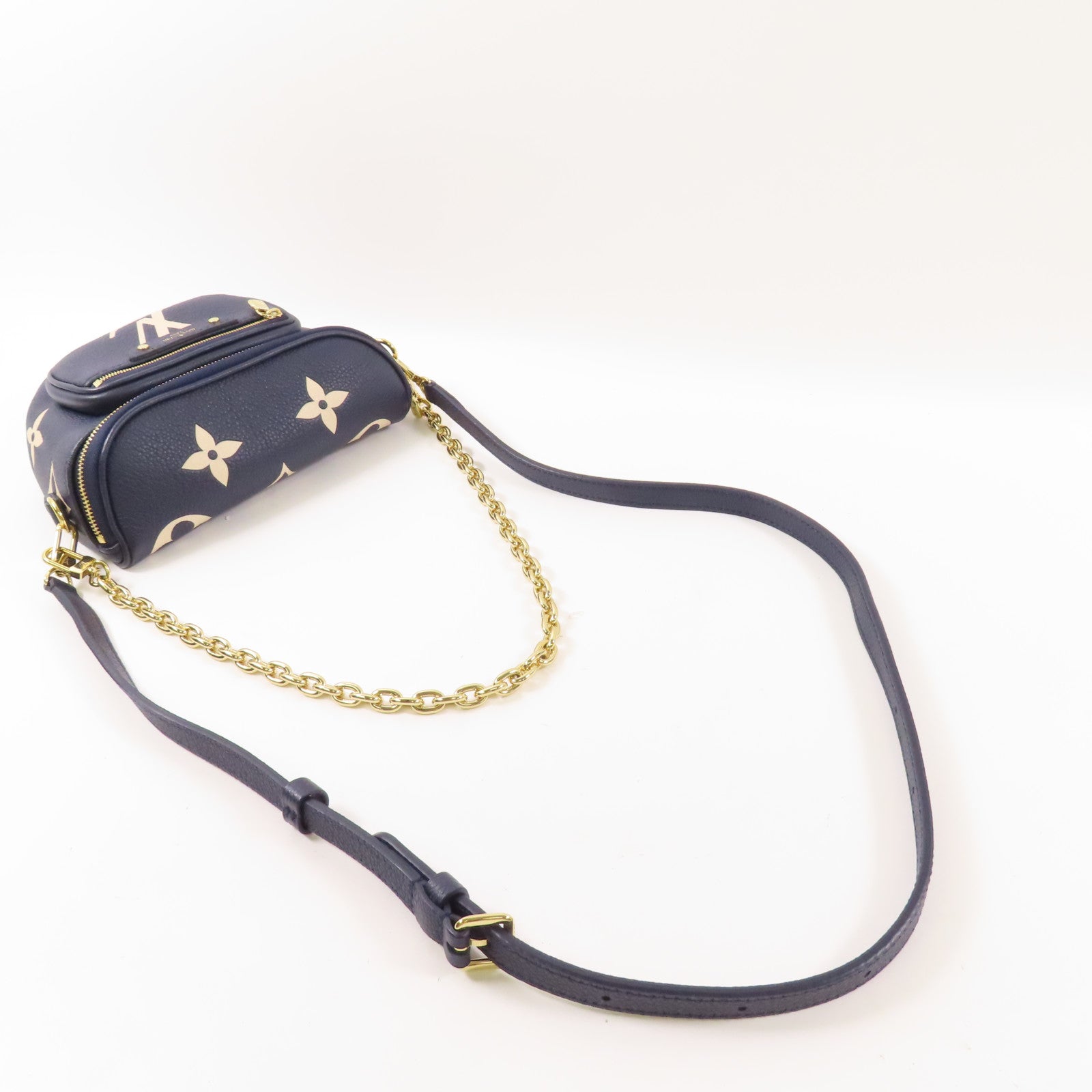 LOUIS VUITTON Monogram Empreinte Mini Bumbag金扣手挽肩背兩用袋