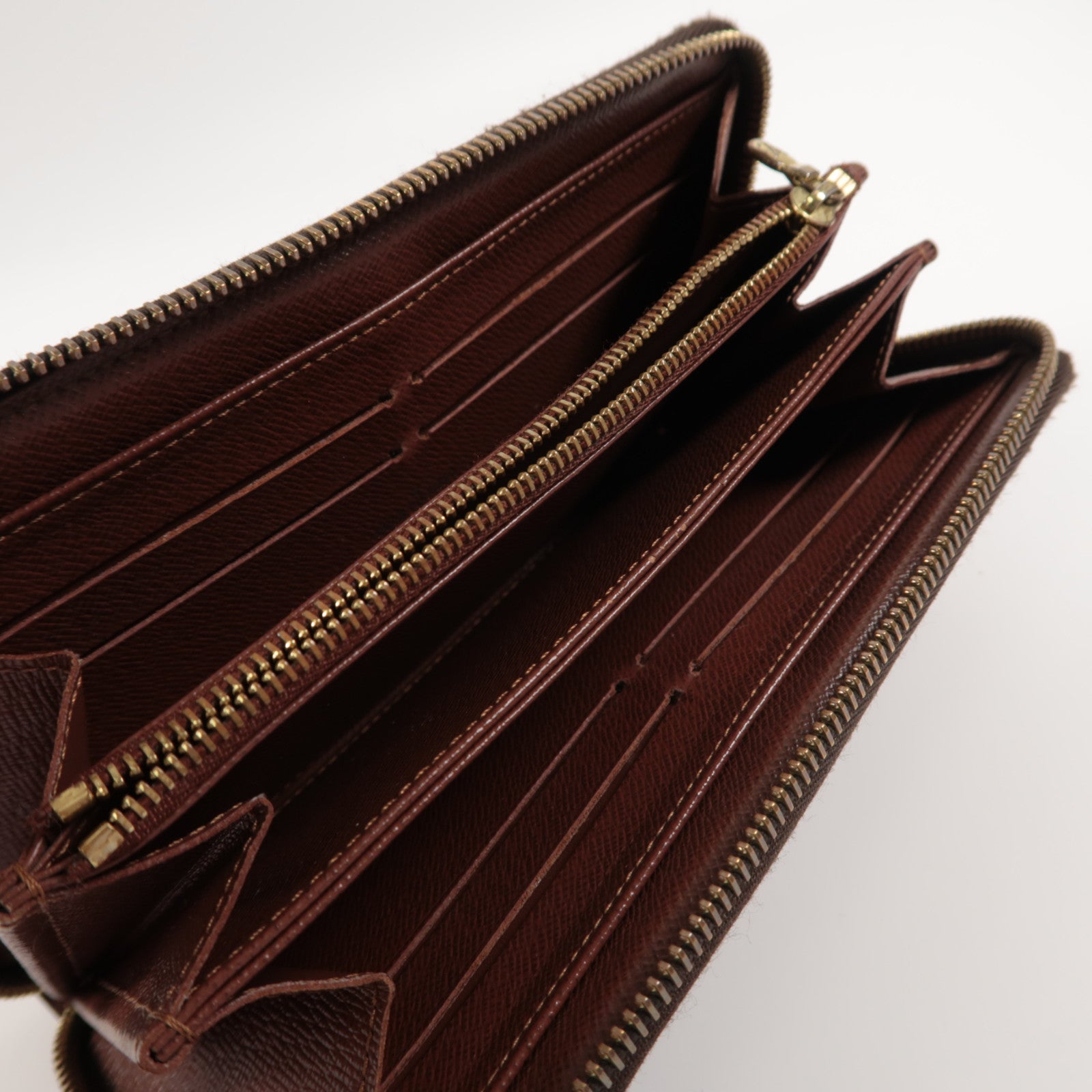 LOUIS VUITTON Monogram Long Wallet銀扣/金扣長錢包啡色
