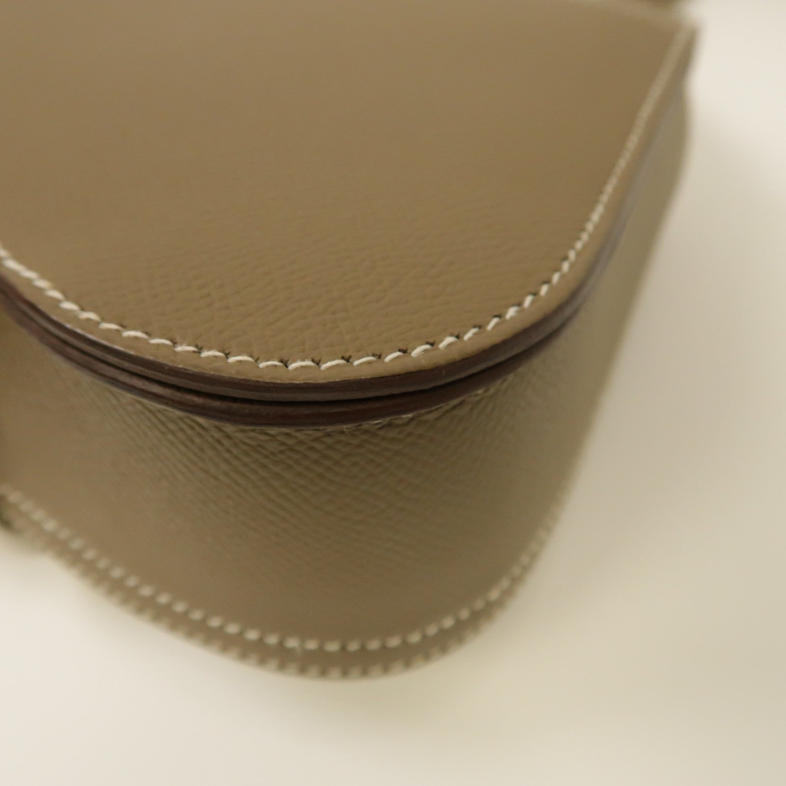 HERMES Epsom皮革Della Cavalleria Mini銀扣肩背袋經典駝色