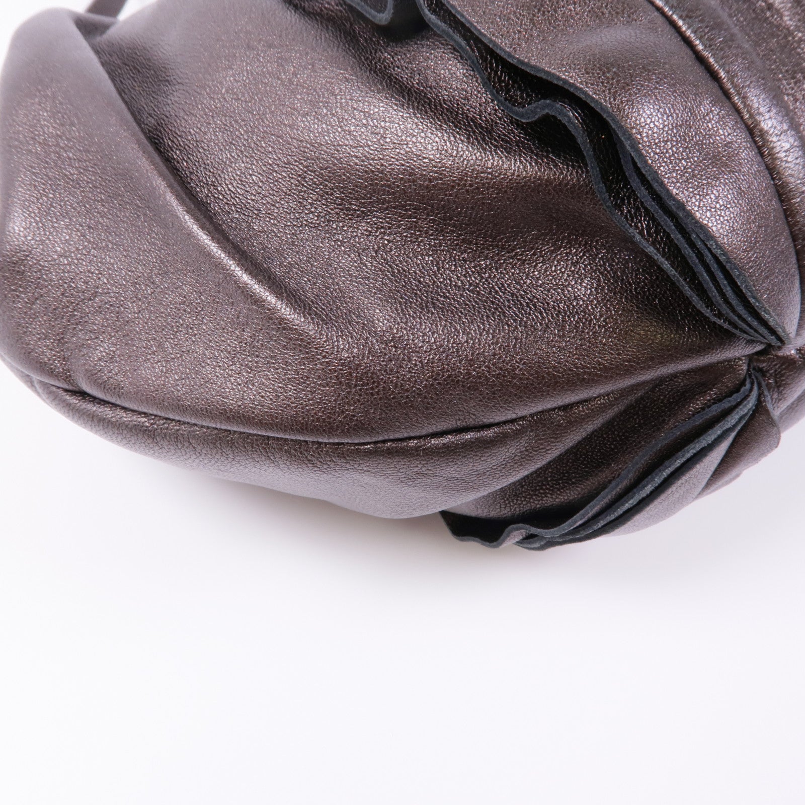 PRADA SHW Shoulder Bag Lambskin Leather Brown