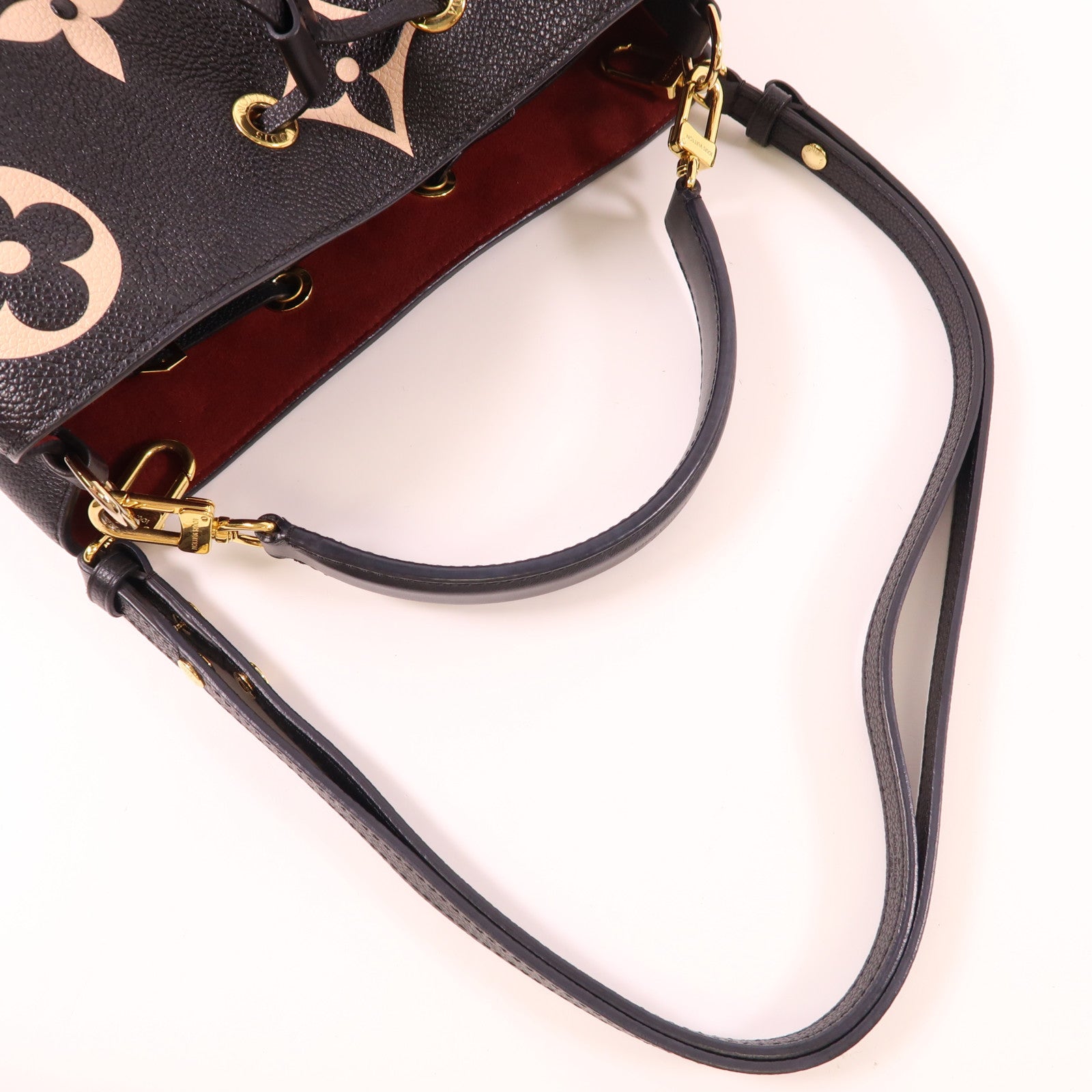 LOUIS VUITTON Monogram Empreinte Bicolor Neo Noe MM金扣手挽肩背兩用袋