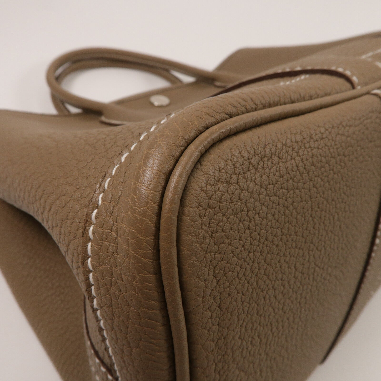 HERMES Negonda皮革Garden Party TPM手挽袋Etoupe