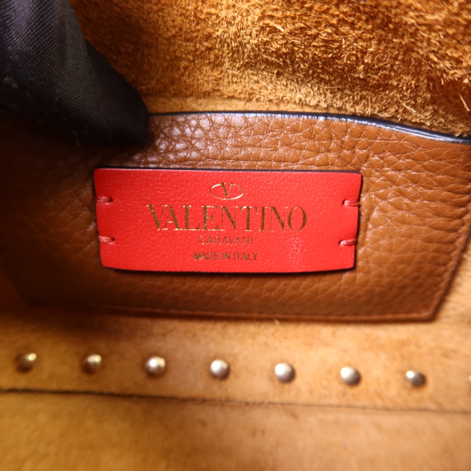 Valentino 【激減優惠】牛皮皮革Rockstud 2 Way Shoulder Bag金扣手挽肩背兩用袋