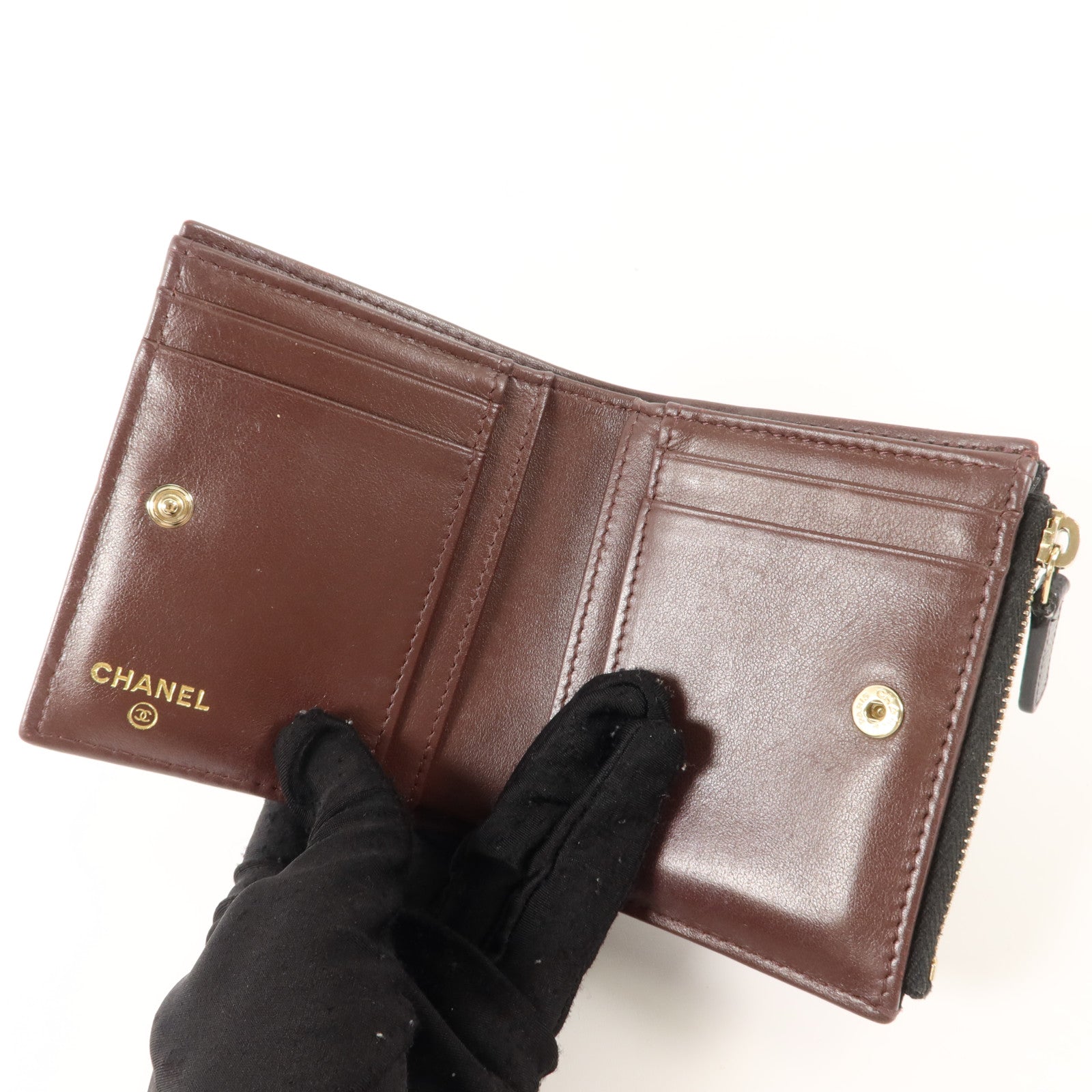 CHANEL 牛皮皮革Bifold Wallet錢包