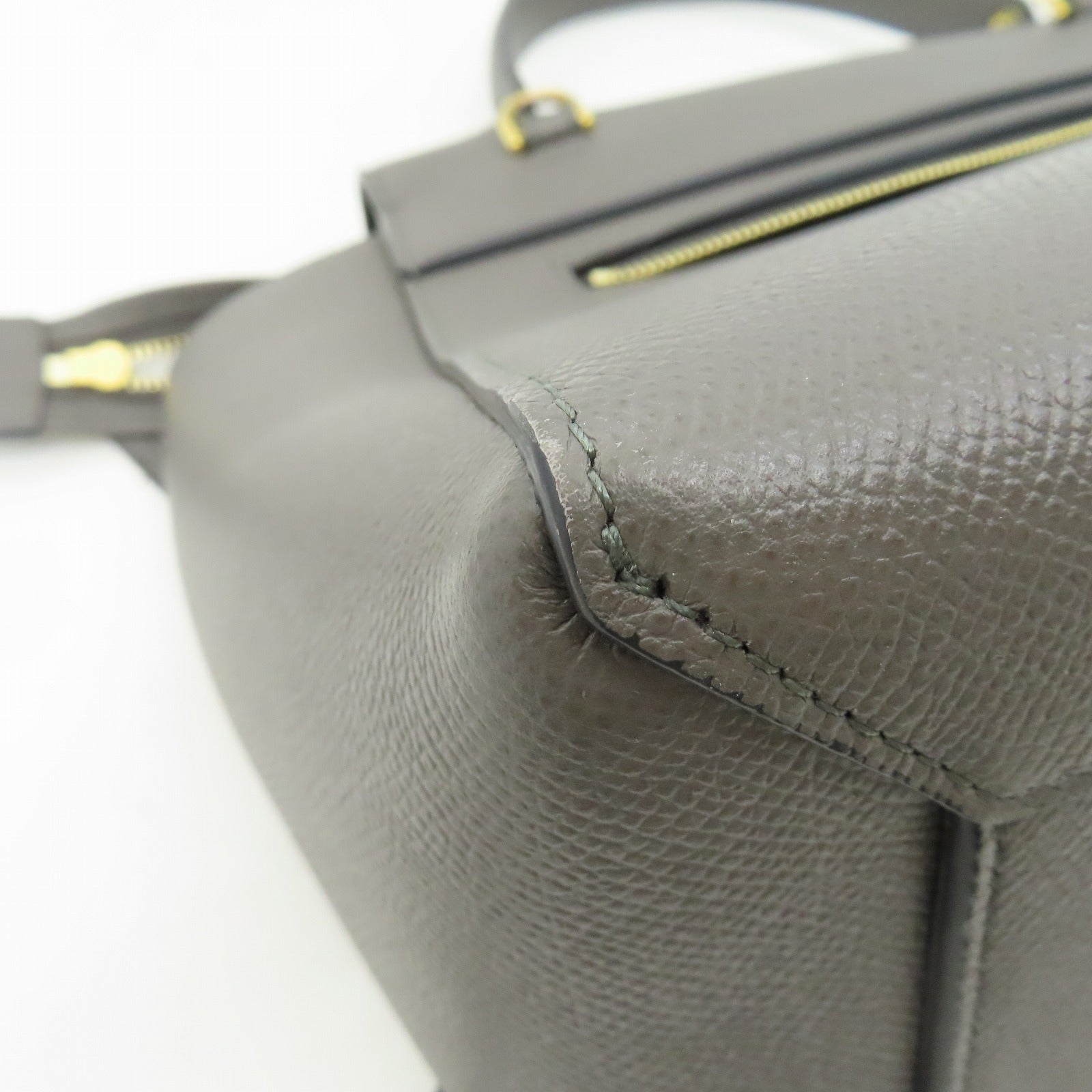 CELINE 牛皮皮革Micro Belt Bag金扣手挽肩背兩用袋灰色