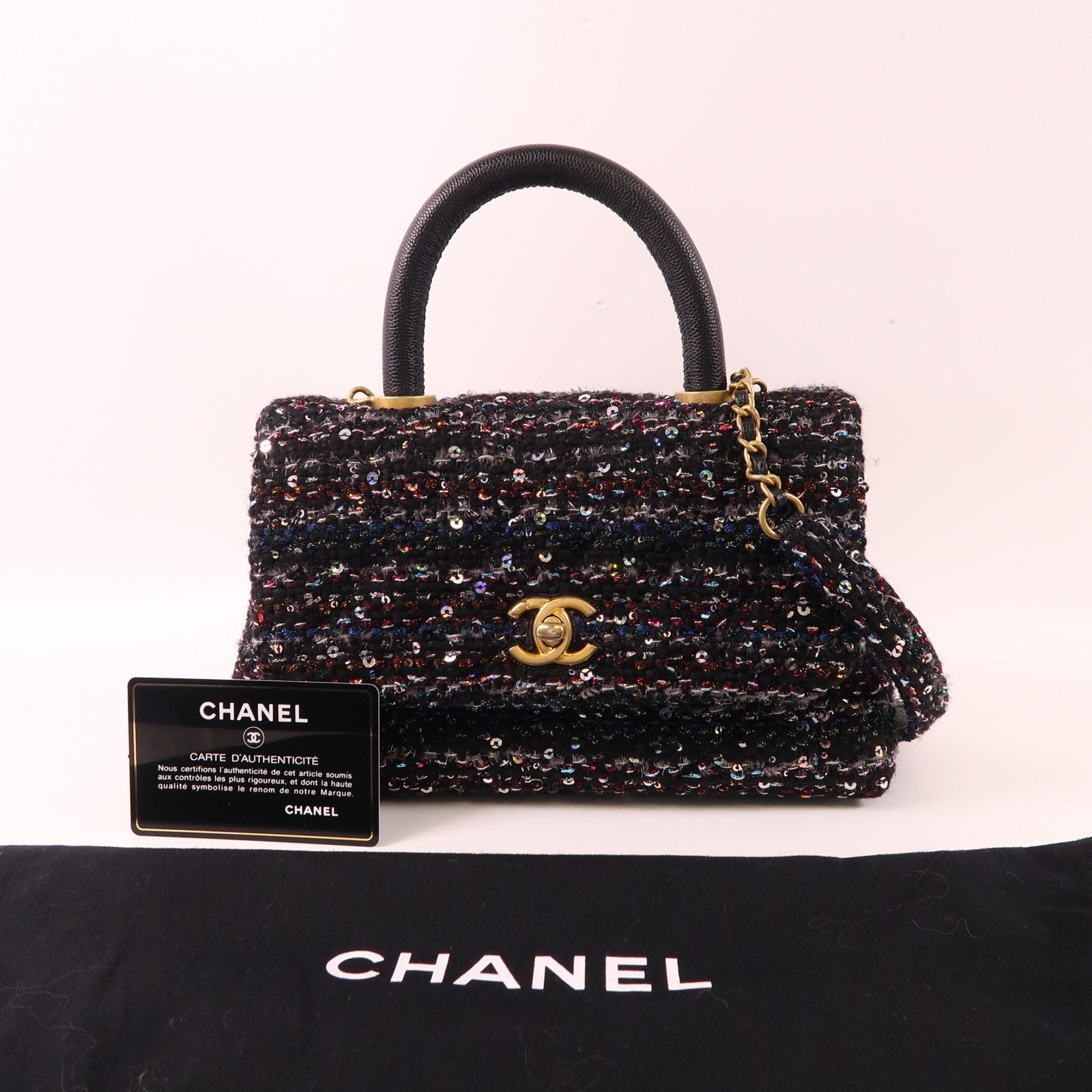 CHANEL 粗花呢/Tweed Coco Handle手挽肩背兩用袋