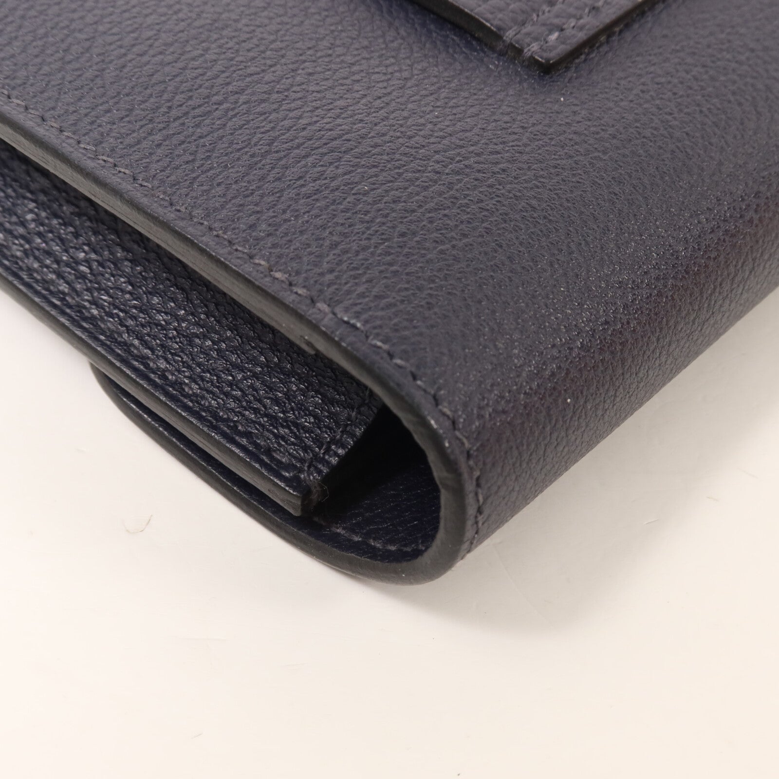 HERMES Evercolor皮革Roulis Slim Wallet錢包Bleu Nuit