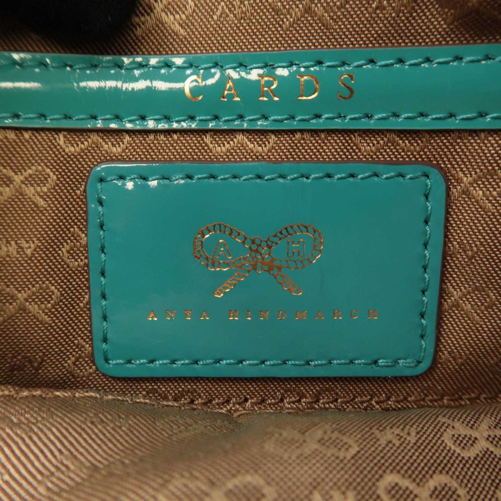 ANYA HINDMARCH 尼龍Clutch Bag金扣手拿包藍色