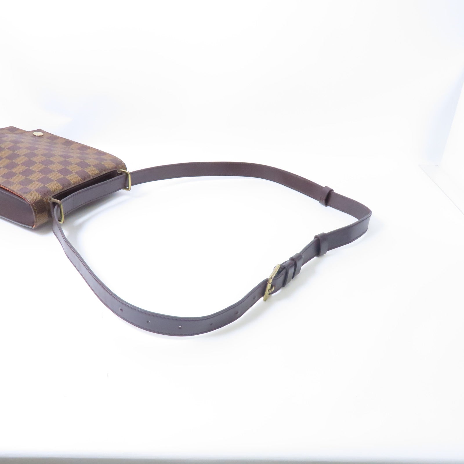 LOUIS VUITTON Damier Ebene Portobello金扣肩背袋啡色