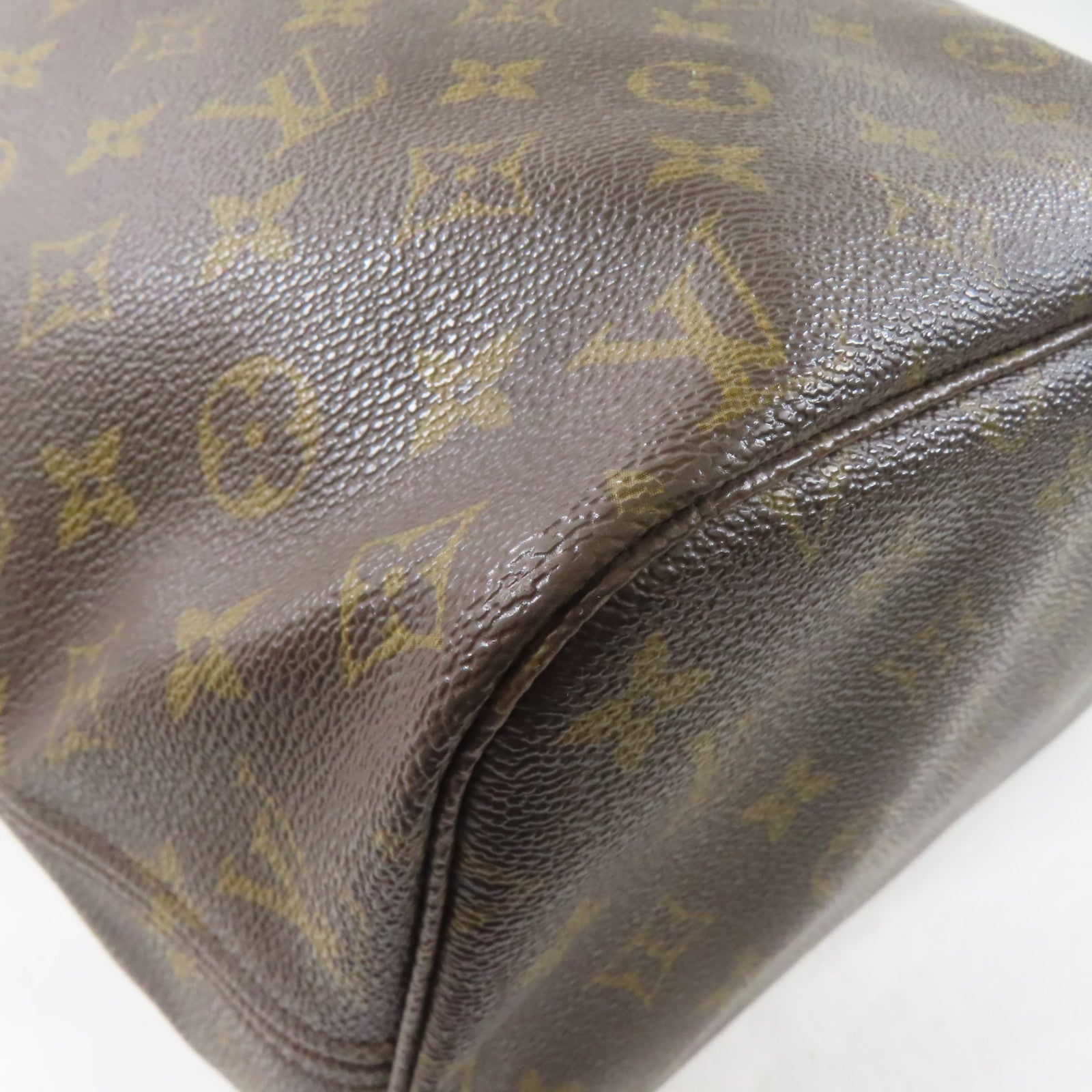 LOUIS VUITTON 【激減優惠】Monogram Neverfull MM金扣手挽袋啡色