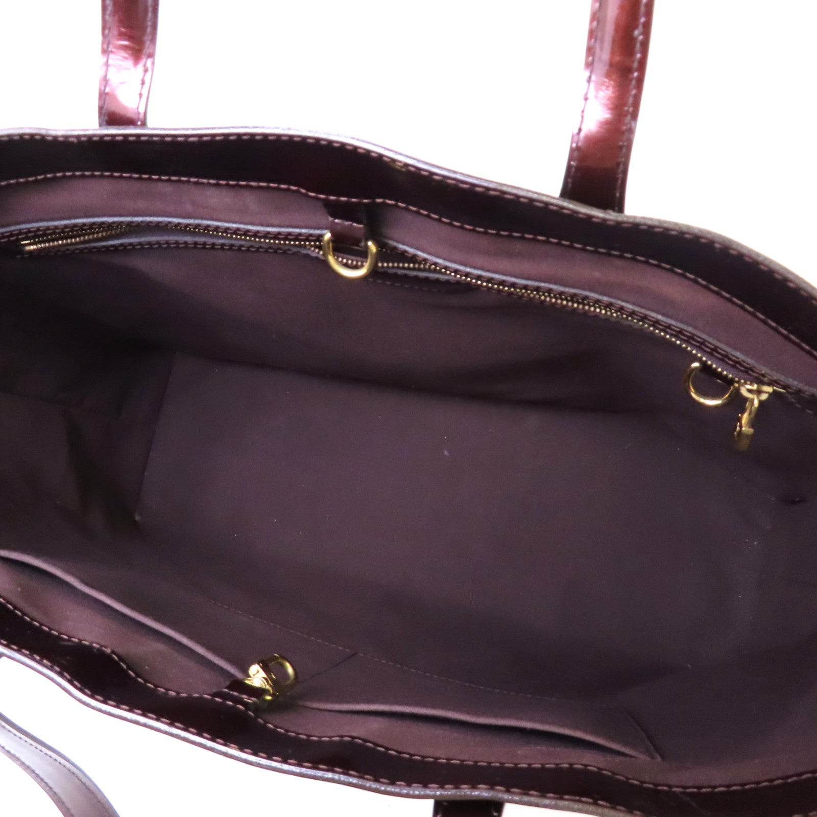 LOUIS VUITTON 【激減優惠】Monogram Vernis Wilshire GM Hand Bag金扣手挽袋酒紅色