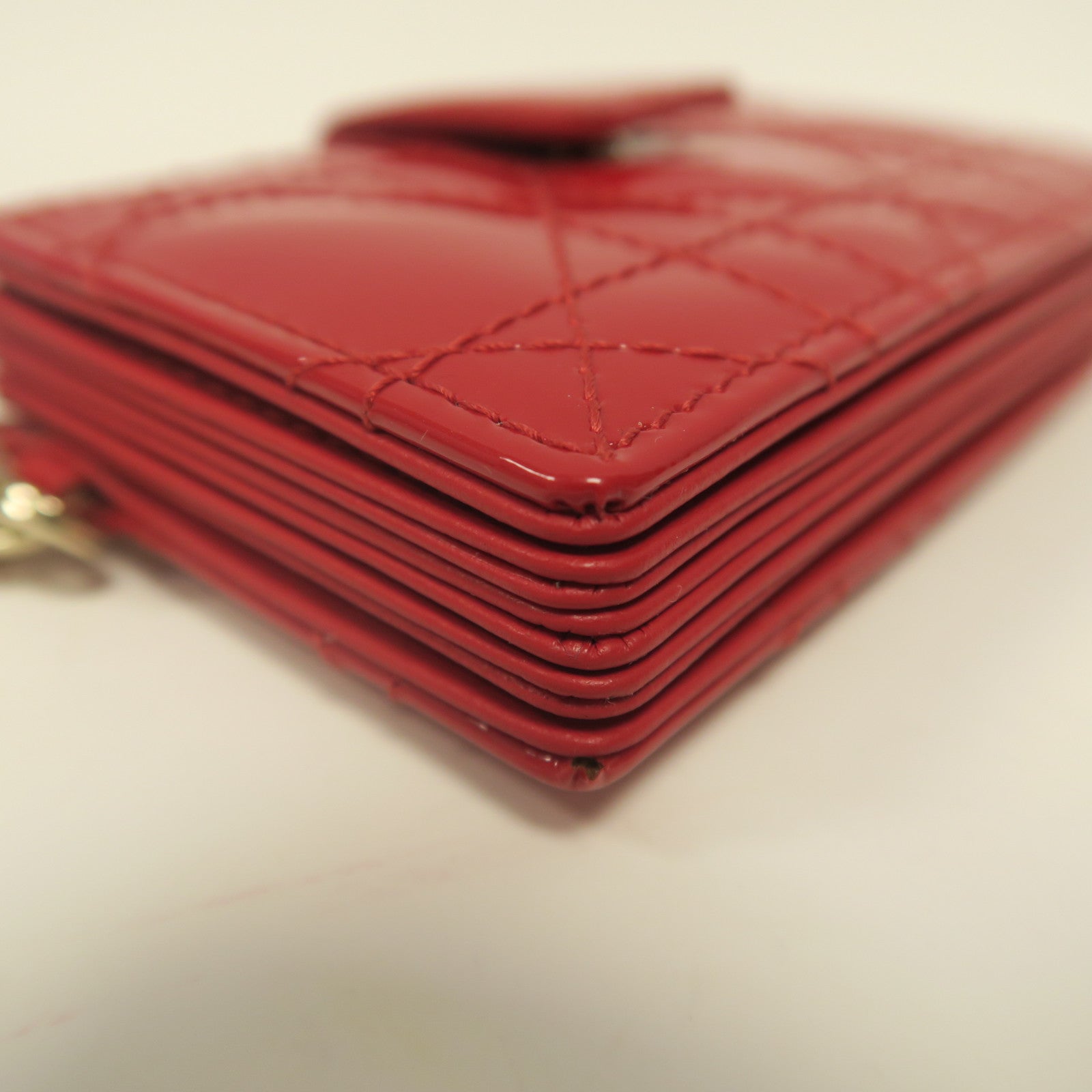 Dior 【激減優惠】漆皮皮革Card Case金扣卡片套紅色
