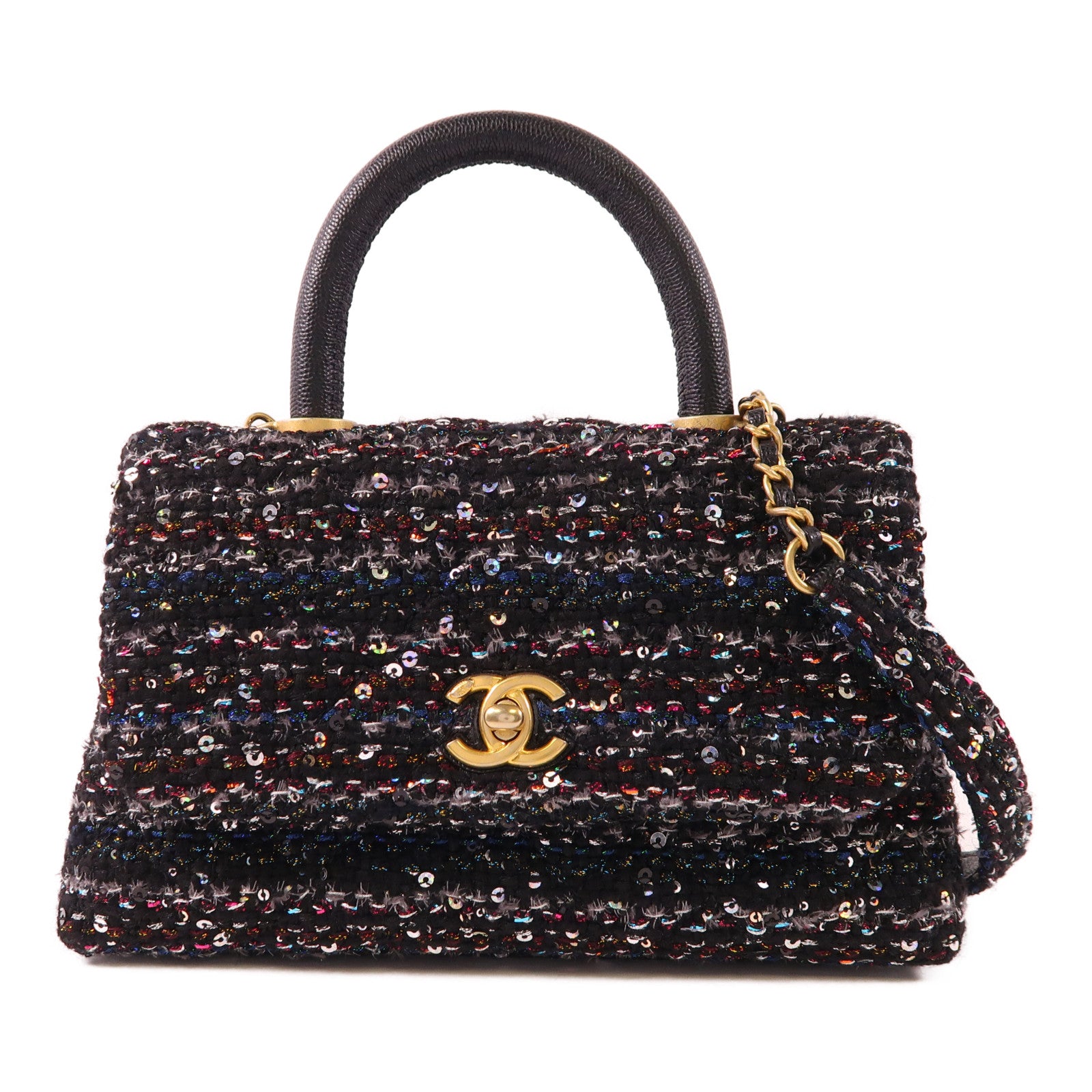 CHANEL 粗花呢/Tweed Coco Handle手挽肩背兩用袋