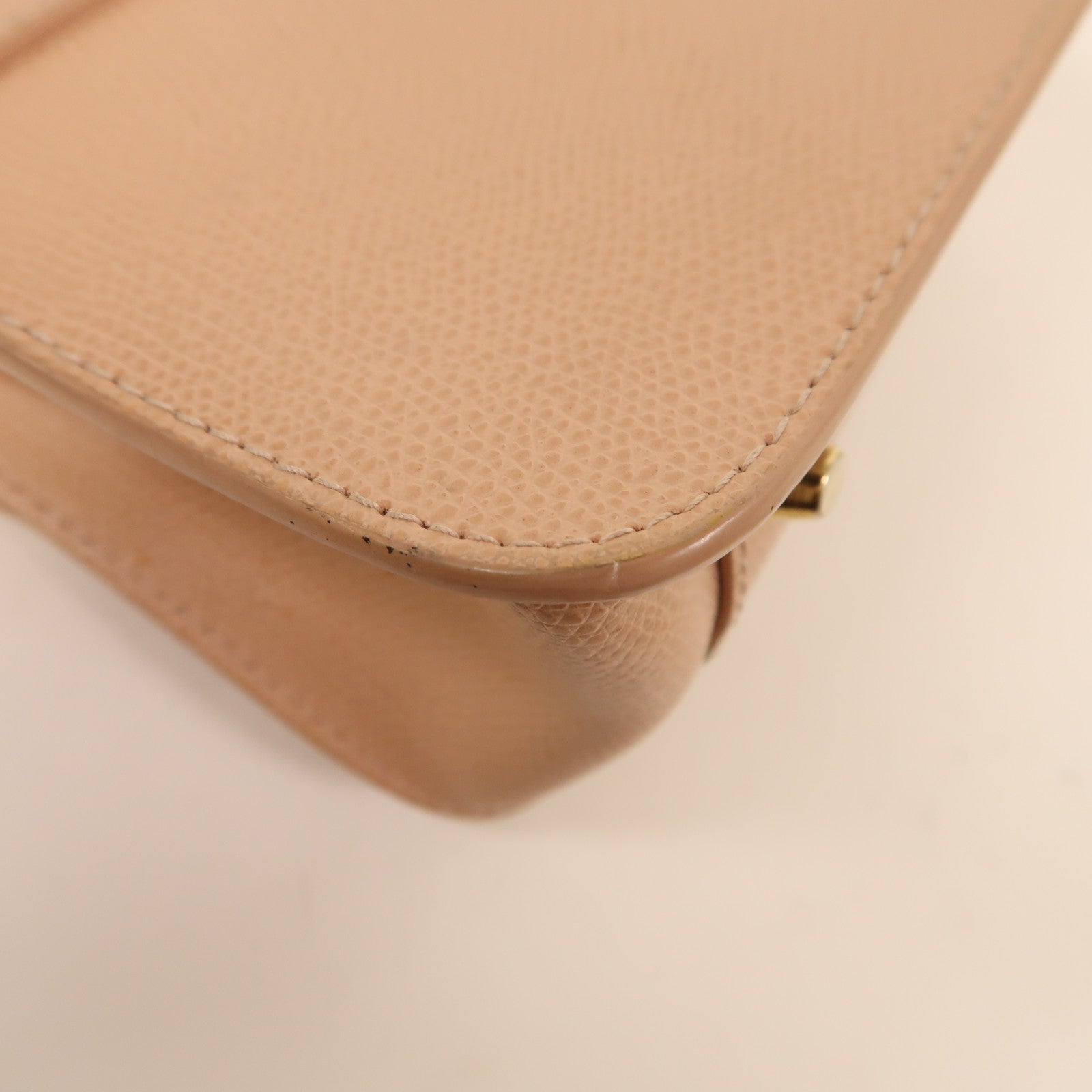 Furla 牛皮皮革Chain Shoulder金扣鏈帶肩背袋粉紅色