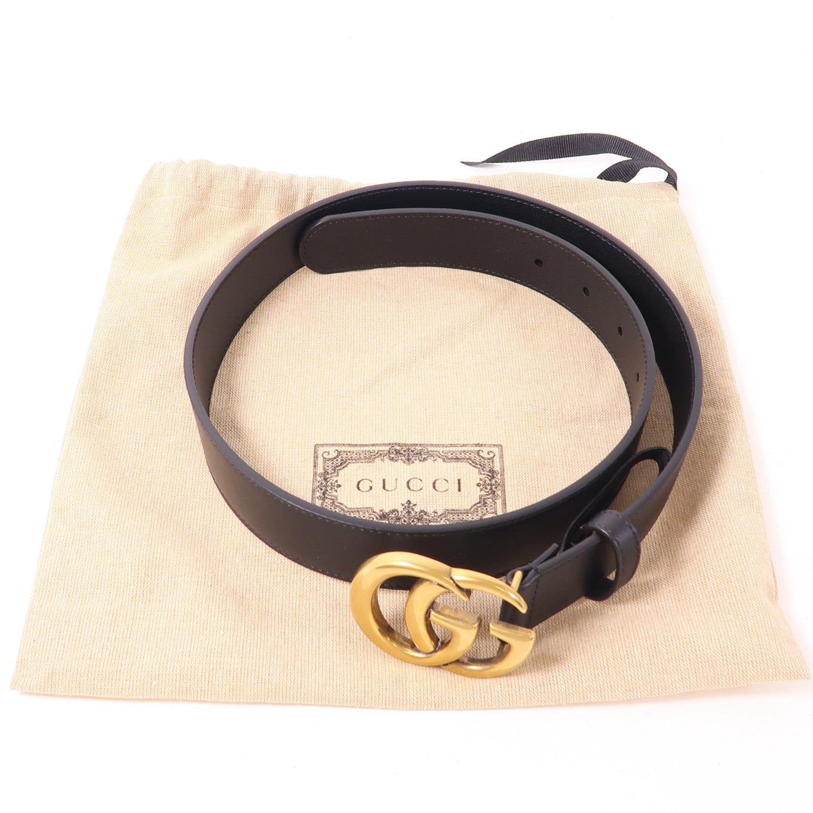 GUCCI 皮革Belt 75金扣皮帶