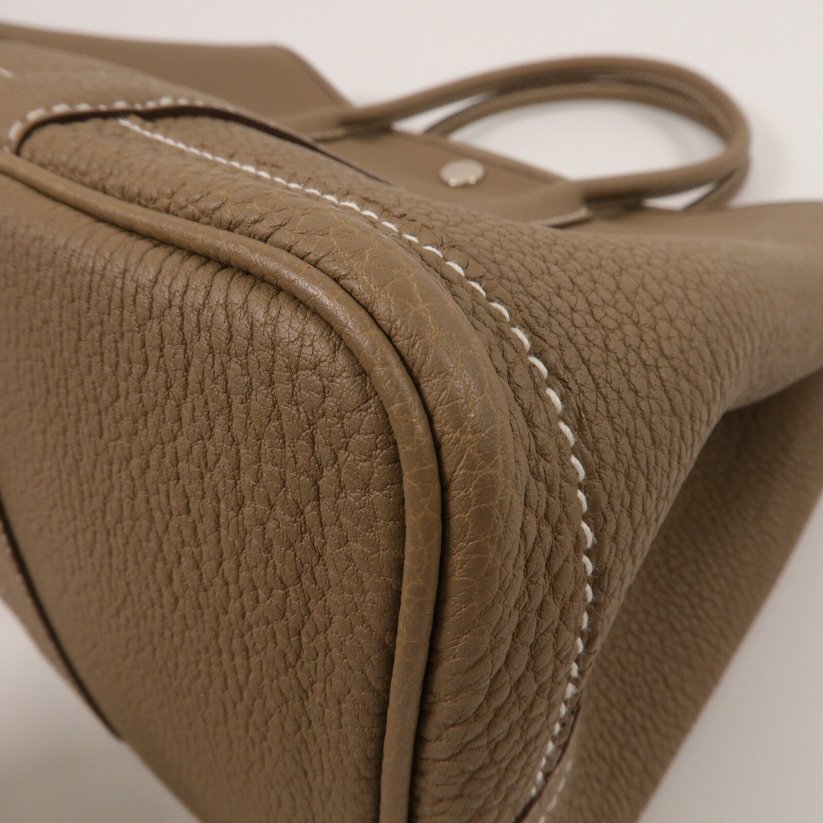 HERMES Negonda皮革Garden Party TPM手挽袋Etoupe