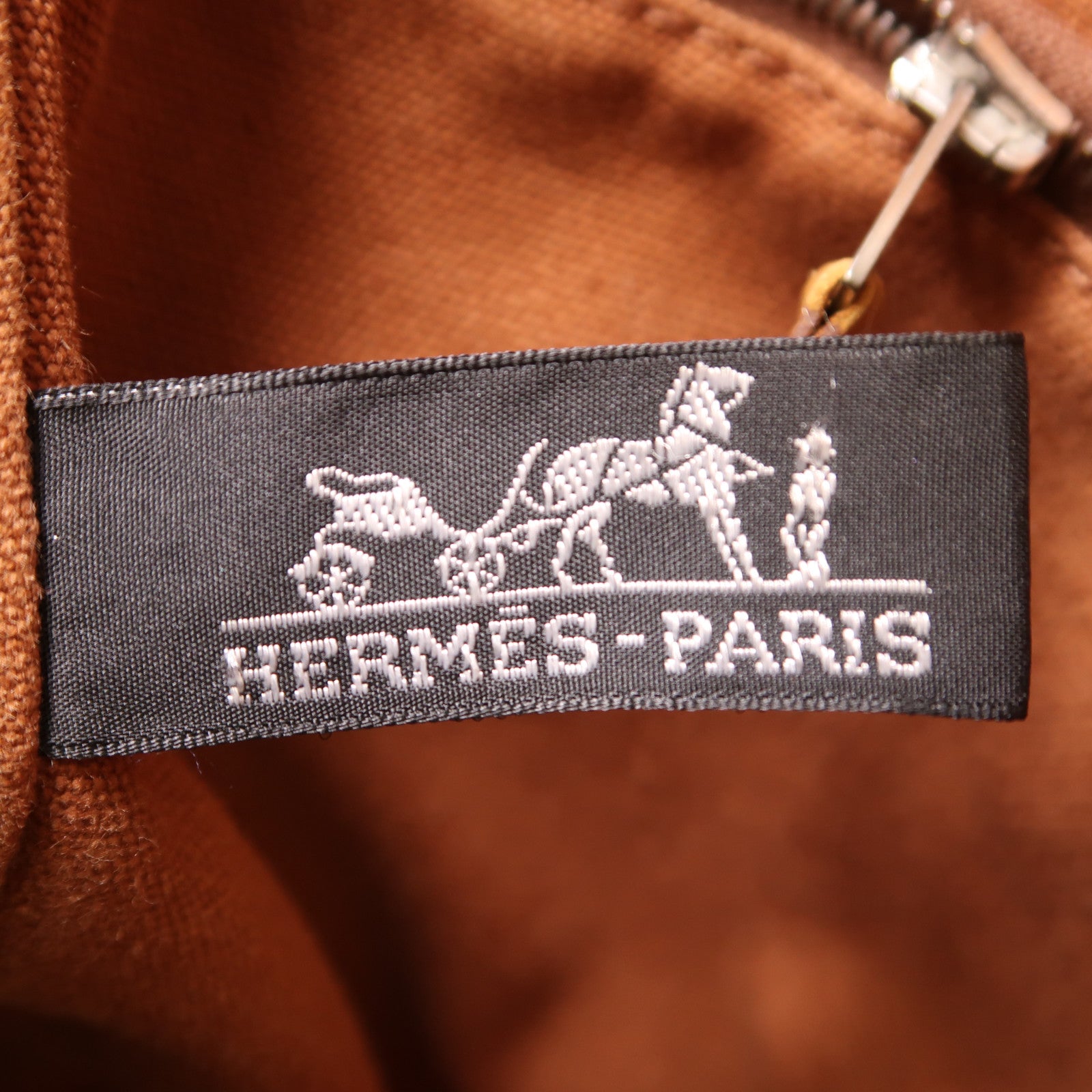 HERMES 帆布Saxo MM銀扣手挽袋