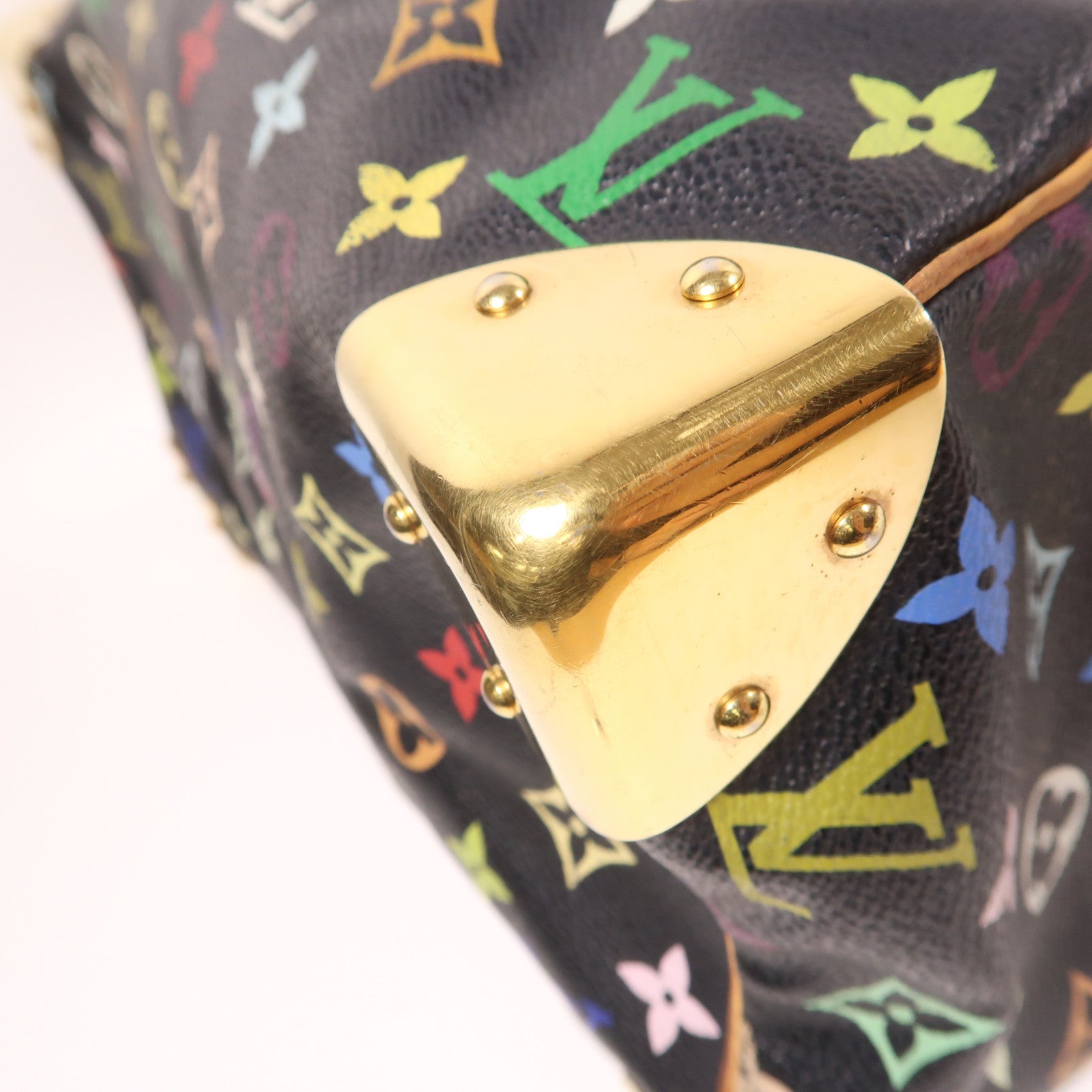 LOUIS VUITTON Monogram Multicolore Speedy 30金扣手挽袋黑色