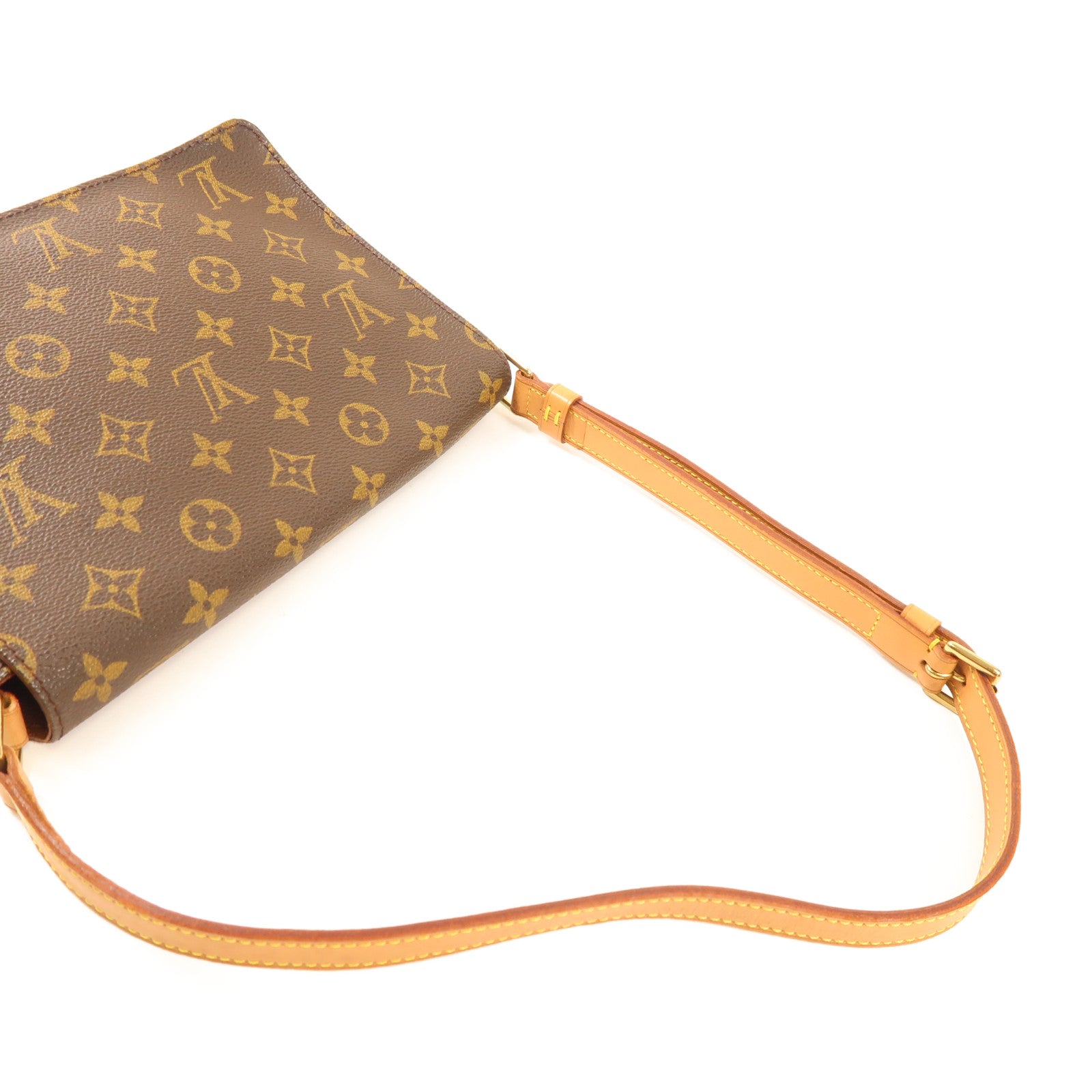 LOUIS VUITTON Monogram Musette Tango Short金扣肩背袋棕色