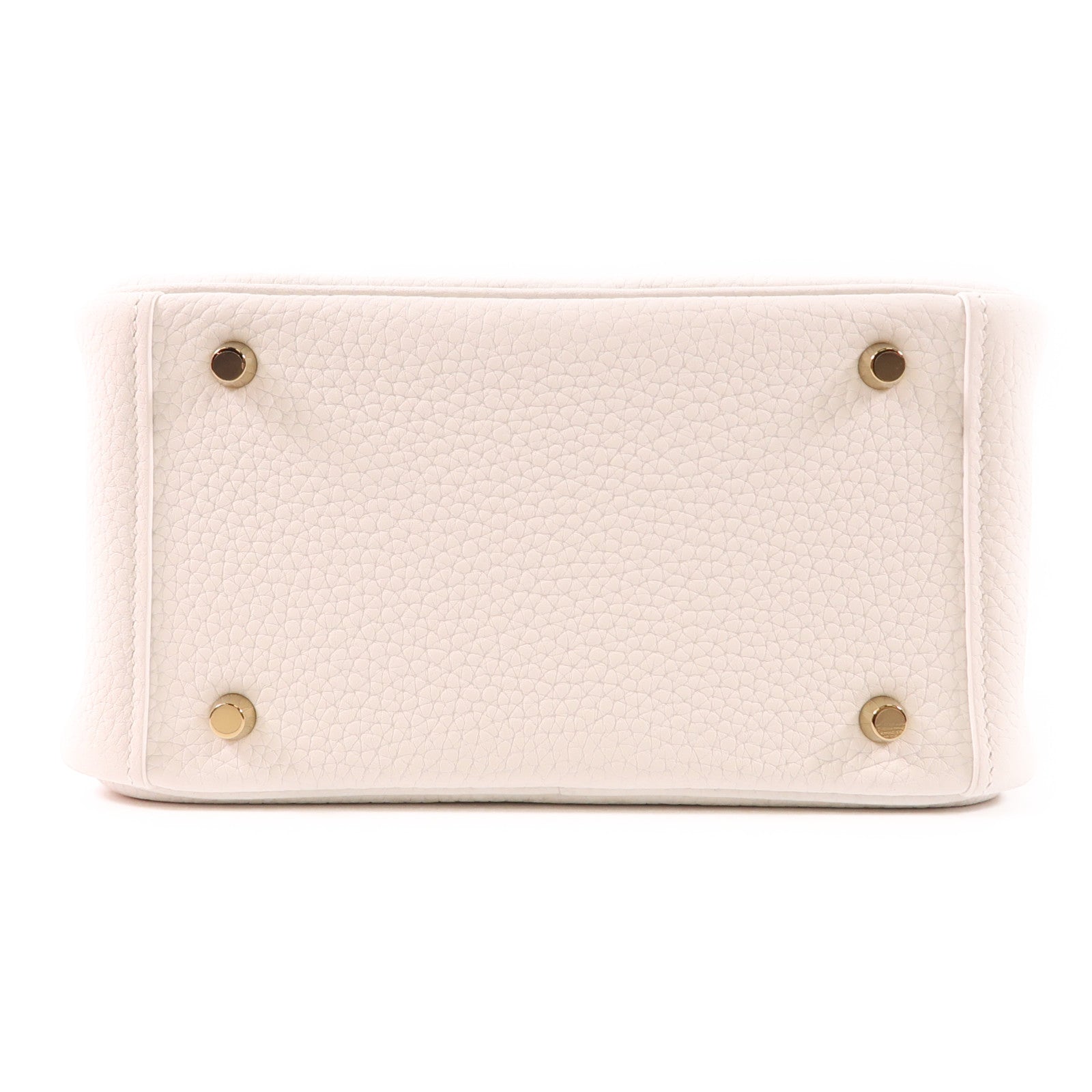 HERMES 【激減優惠】Clemence皮革Mini Lindy金扣手挽肩背兩用袋New White