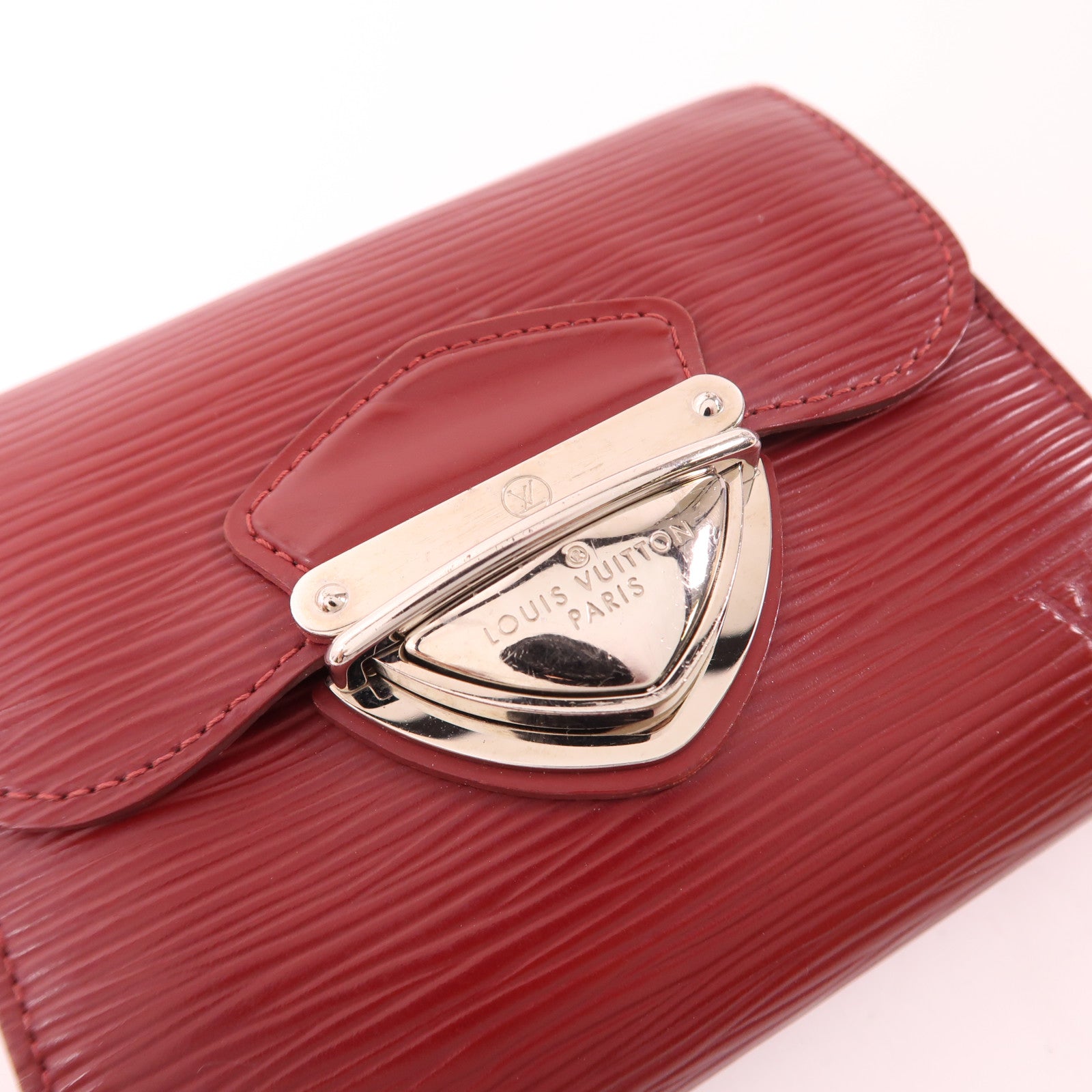 LOUIS VUITTON LV SHW Portefeuille Joy Tri-fold Wallet Epi Leather Red