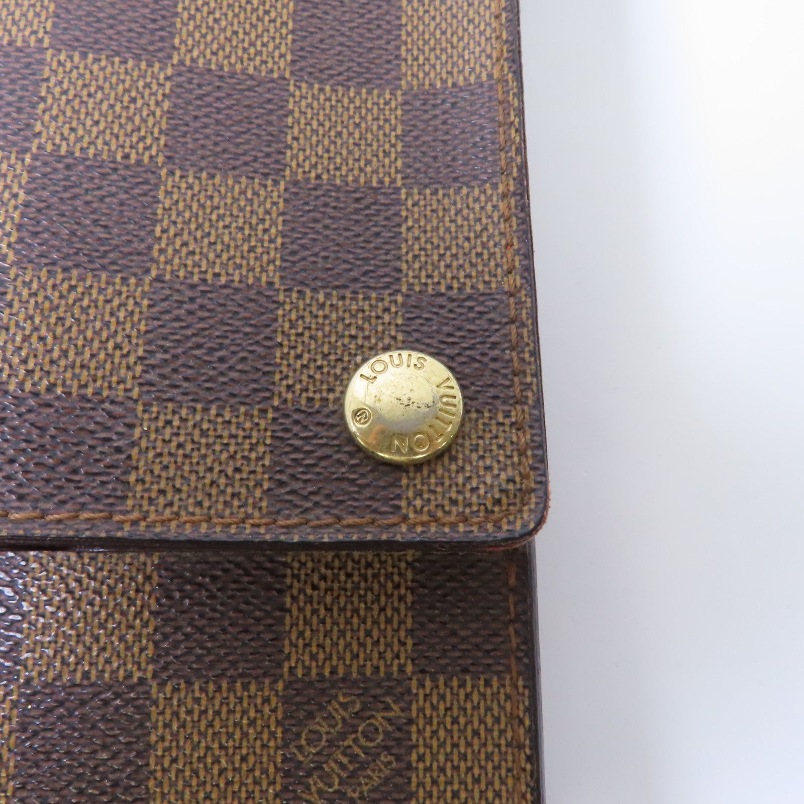 LOUIS VUITTON Damier Ebene Portobello金扣肩背袋啡色