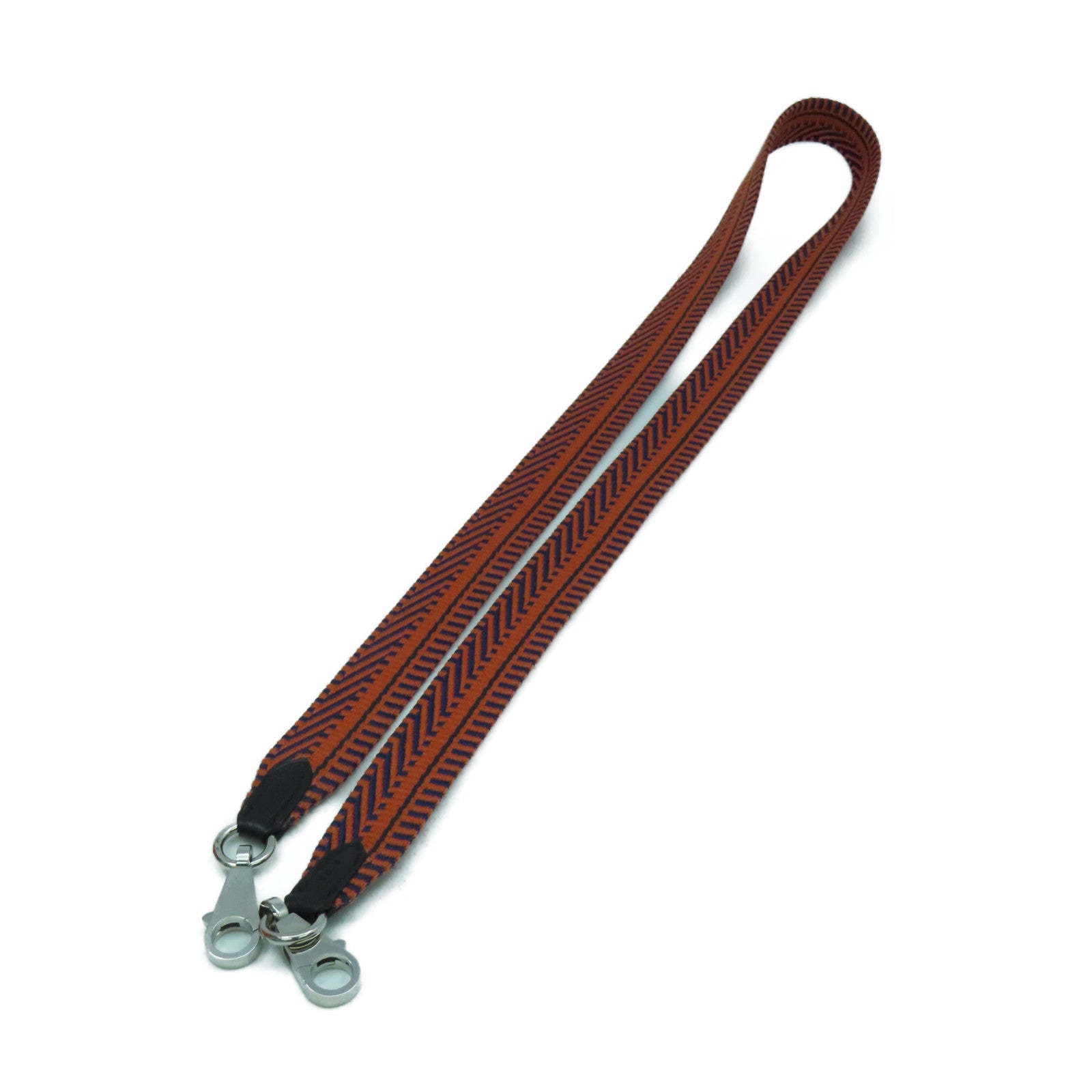 HERMES 【激減優惠】帆布Shoulder Strap銀扣肩背帶橙色/藍色