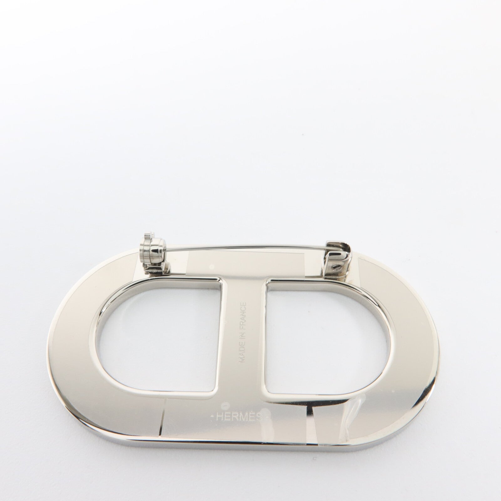 HERMES Epsom皮革/金屬Chaine d'Ancre Brooch胸針