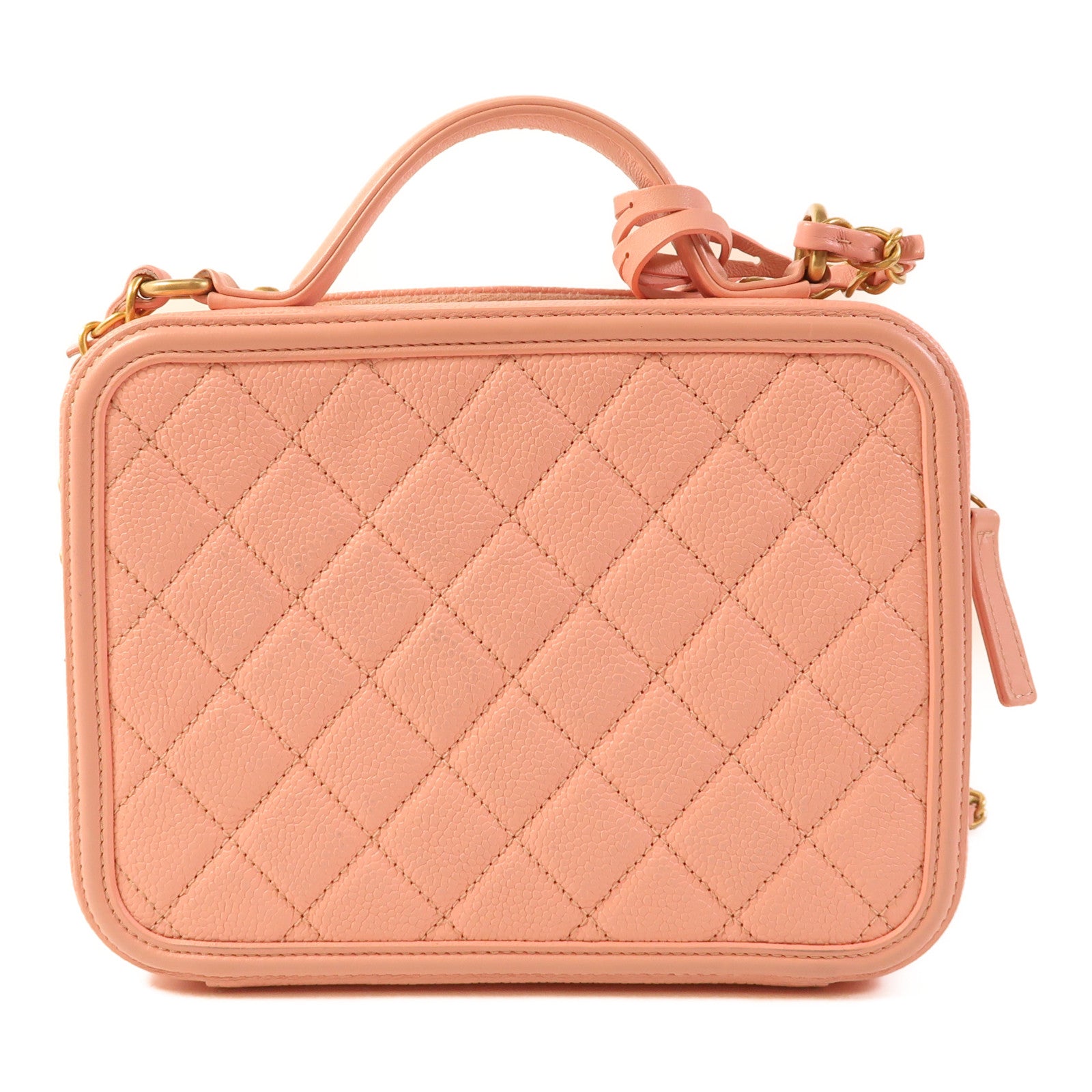 CHANEL 牛皮皮革Vanity Case金扣手挽肩背兩用袋