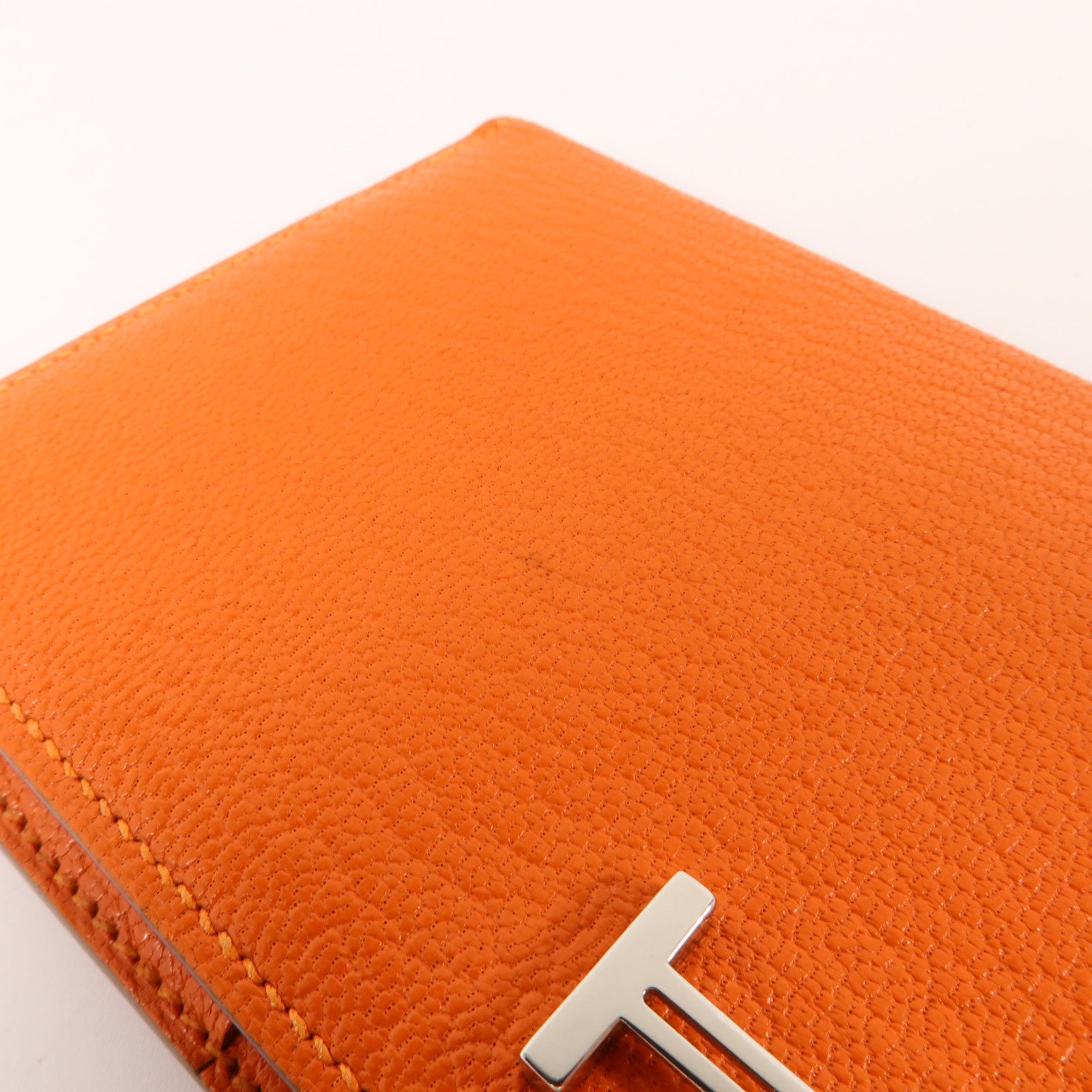 HERMES Chevre皮革Bearn Long Wallet長錢包Orange