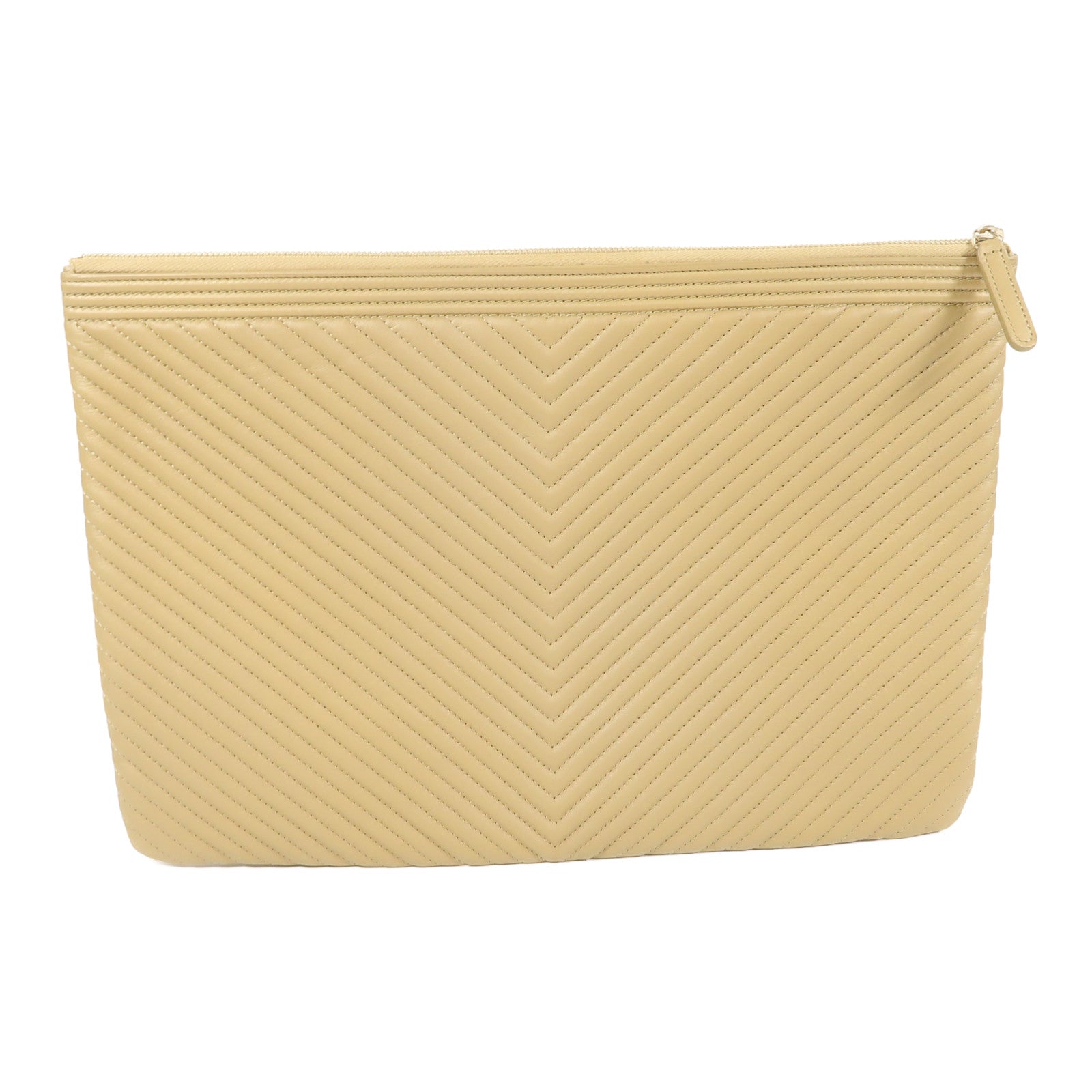CHANEL 皮革Clutch金扣手拿包