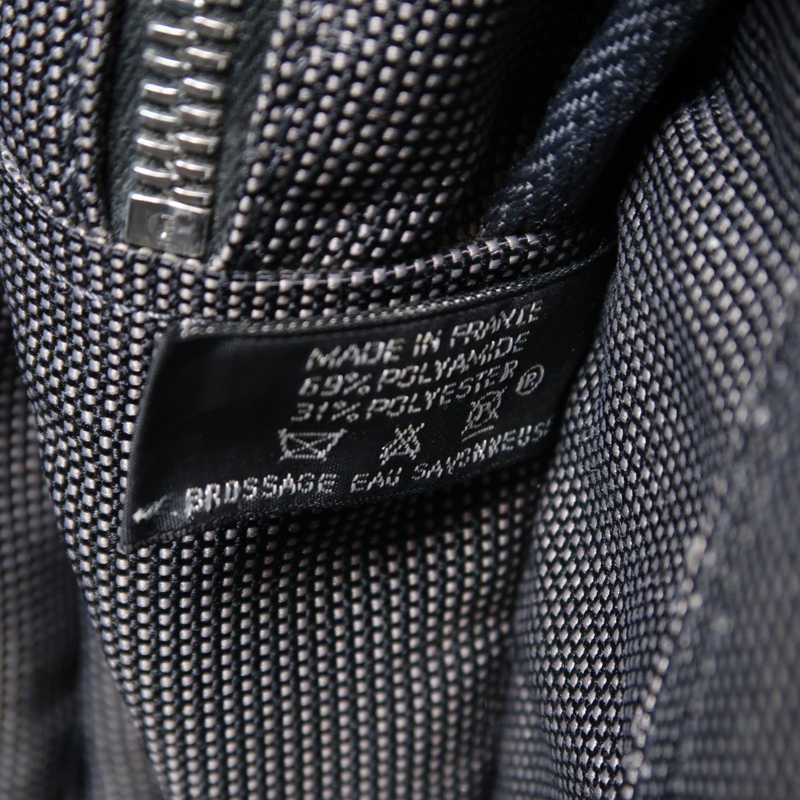 HERMES 帆布Ale Line MM銀扣手挽袋灰色