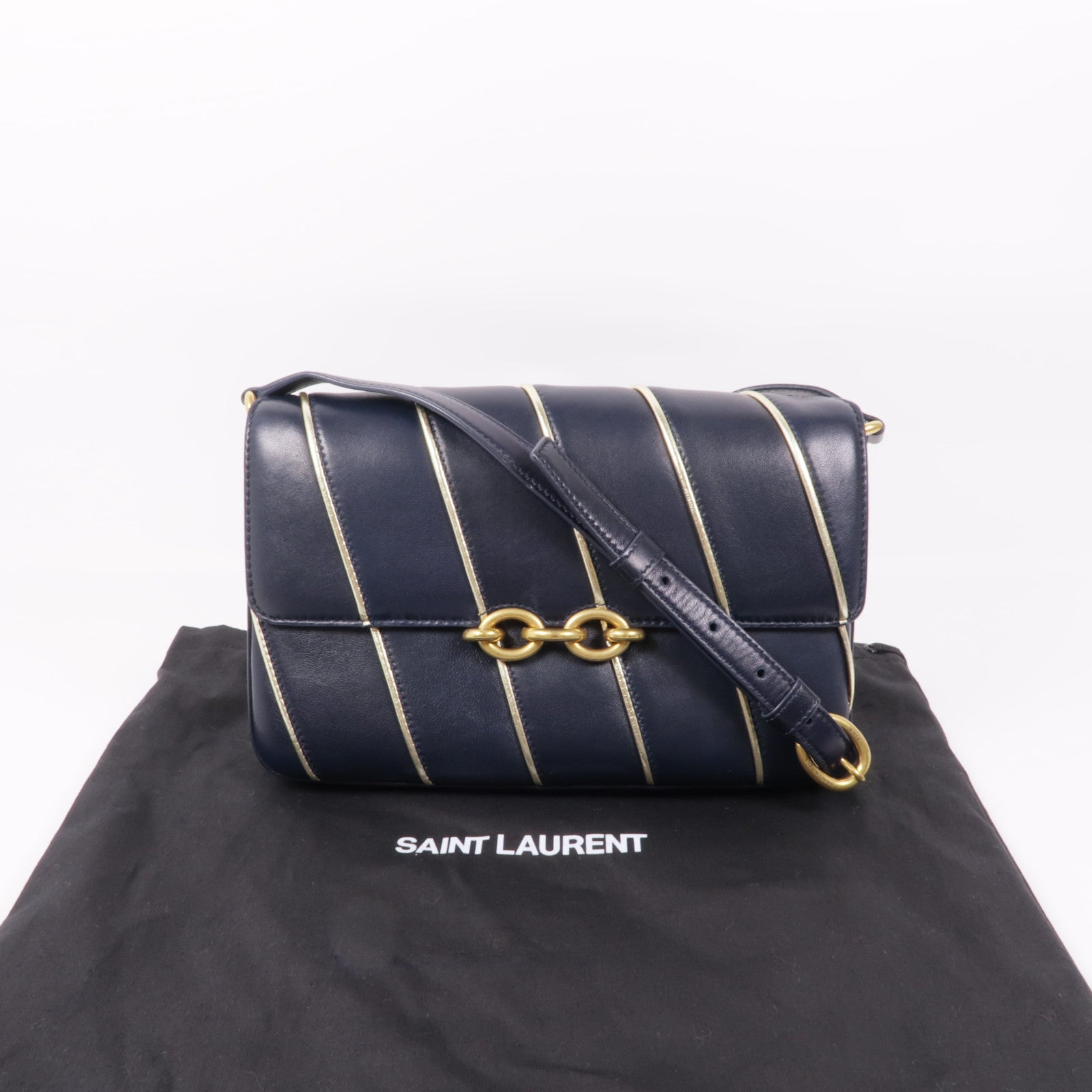 SAINT LAURENT 羊皮皮革Shoulder Bag金扣肩背袋