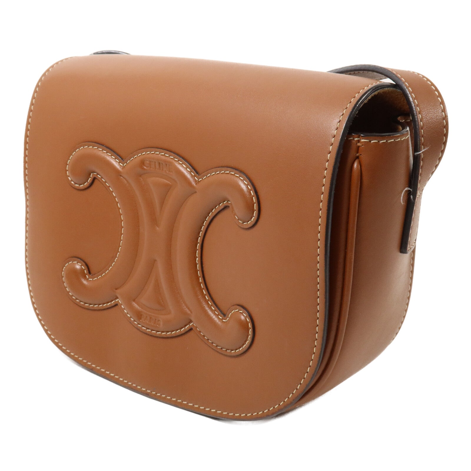 CELINE 牛皮皮革Folco Cuir Triomphe肩背袋