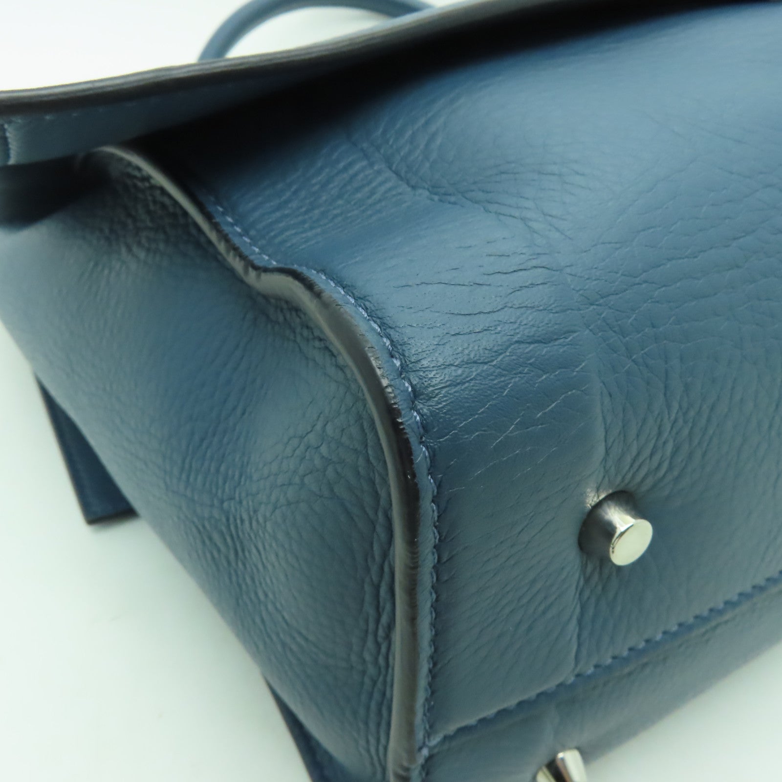 GIVENCHY 【清倉大減價】牛皮皮革Shoulder Bag銀扣手挽肩背兩用袋藍色