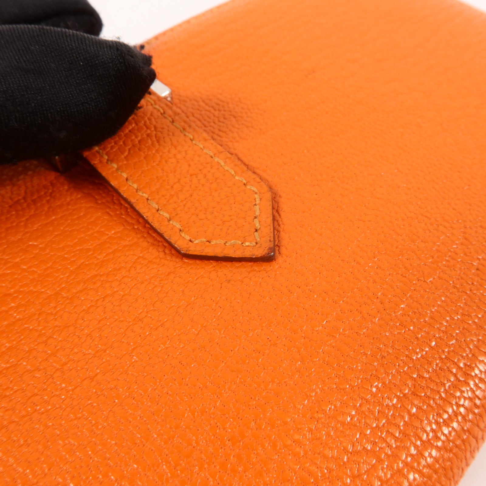 HERMES Chevre皮革Bearn Long Wallet長錢包Orange