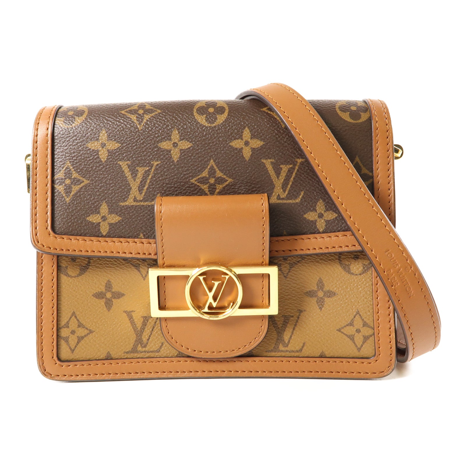 LOUIS VUITTON LV Mini Dauphine Shoulder Bag M45959 Monogrqam Reverse Brown