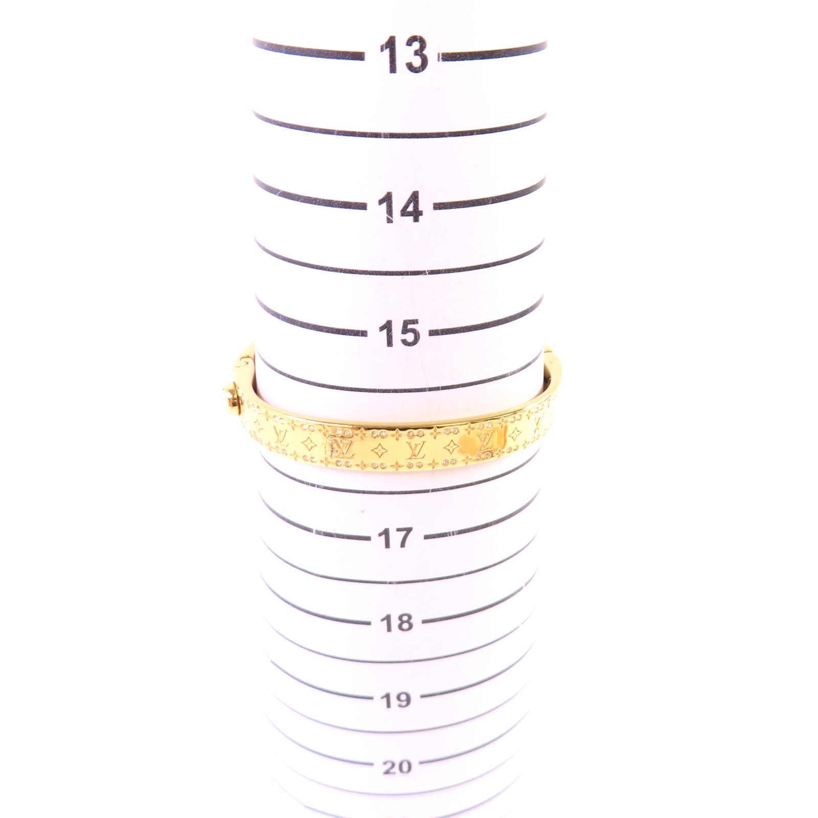 LOUIS VUITTON 金屬/水鑽Nanogram Strass Bracelet S金扣手镯