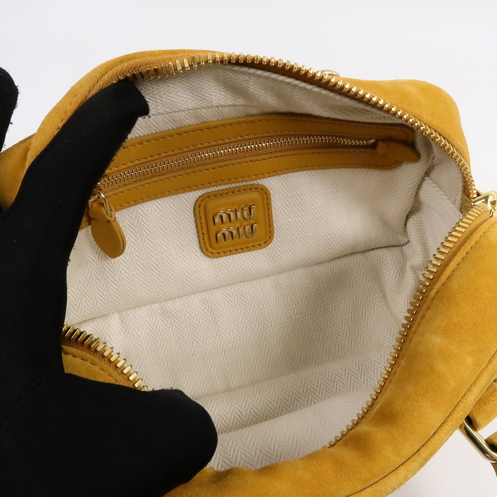 Miu Miu 麂皮皮革Arcadie Padded Suede Bag手挽肩背兩用袋